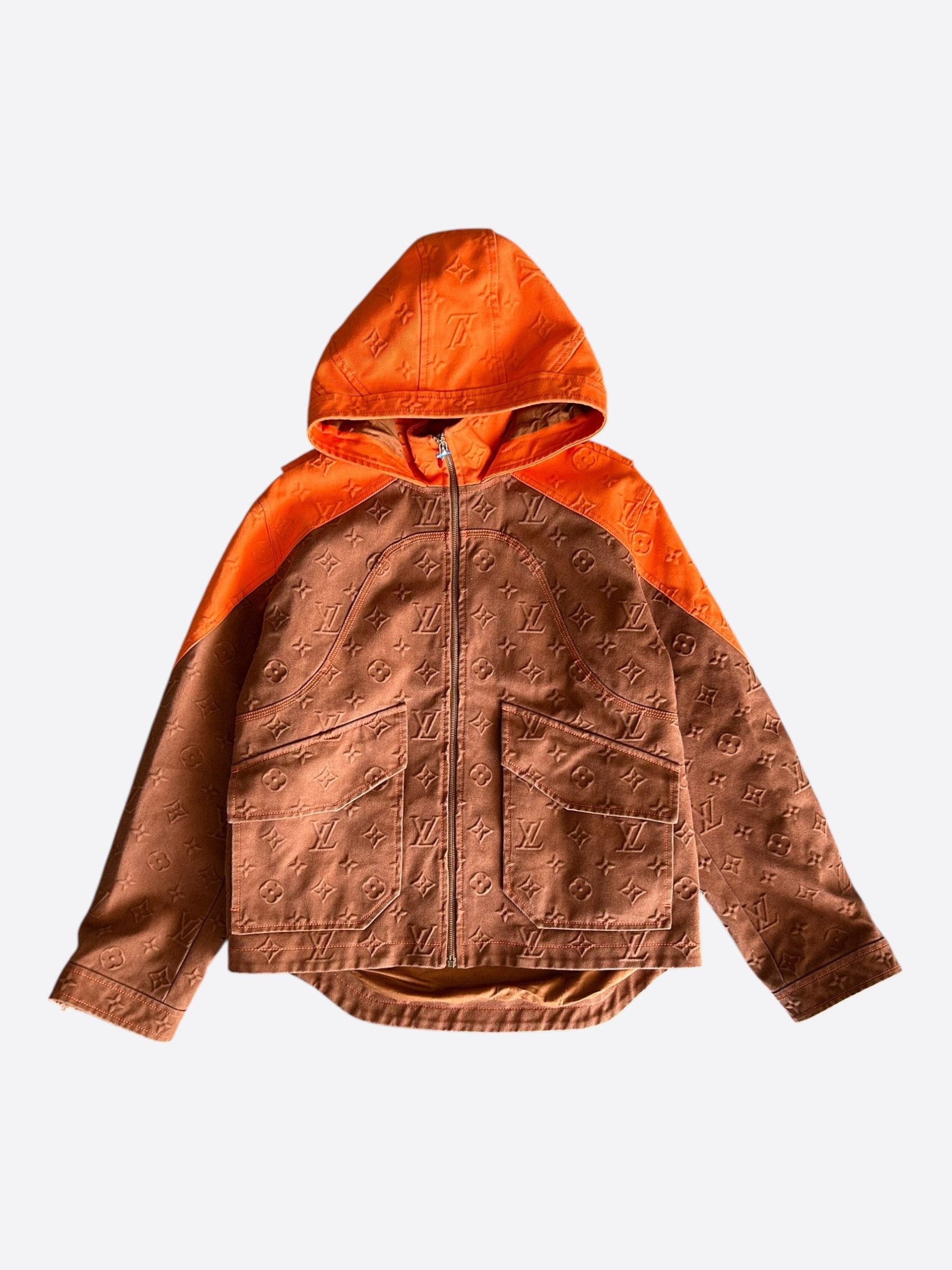 Louis Vuitton Brown & Orange Monogram Carpenter Hooded Jacket Size US M / EU 48-50 / 2 - 1 Thumbnail