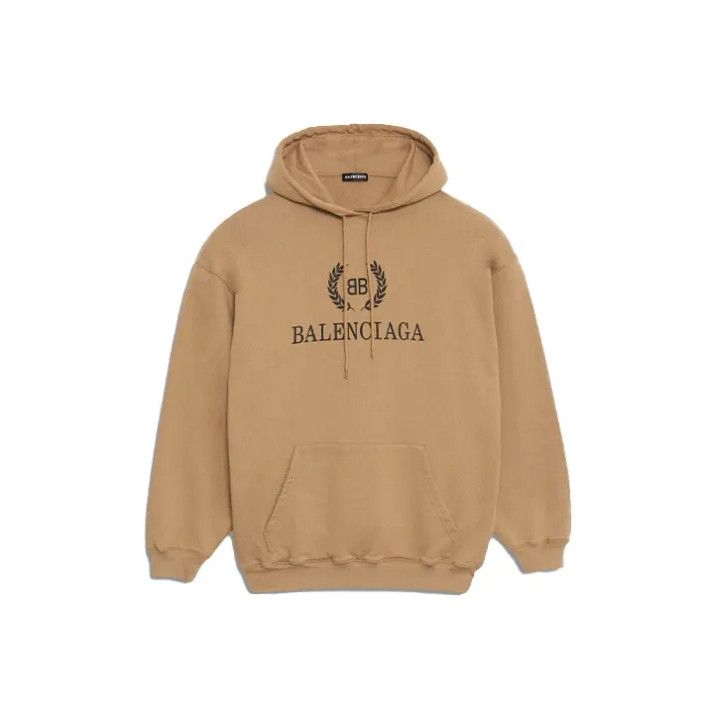 Balenciaga Balenciaga Casual Logo Hoodie in Khaki Size US XS / EU 42 / 0 - 1 Thumbnail