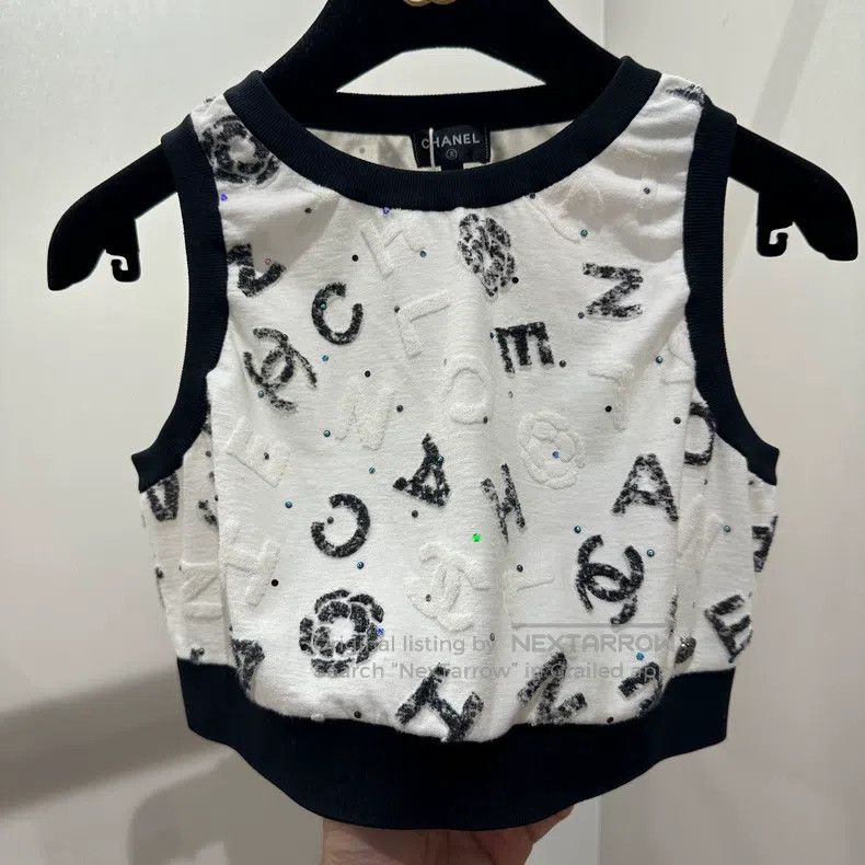 Chanel Chanel Sequin Logo Letter Embroidery Short Vest Size S / US 4 / IT 40 - 7 Thumbnail