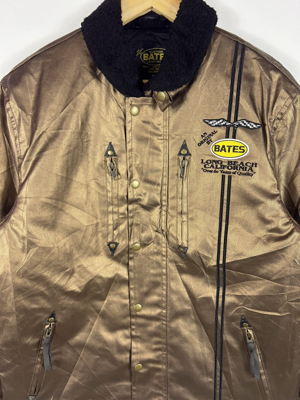 Bates Hats 🔥 BATES LEATHER LONG BEACH CARLIFORNIA RACING JACKET - XL Size US L / EU 52-54 / 3 - 5 Thumbnail