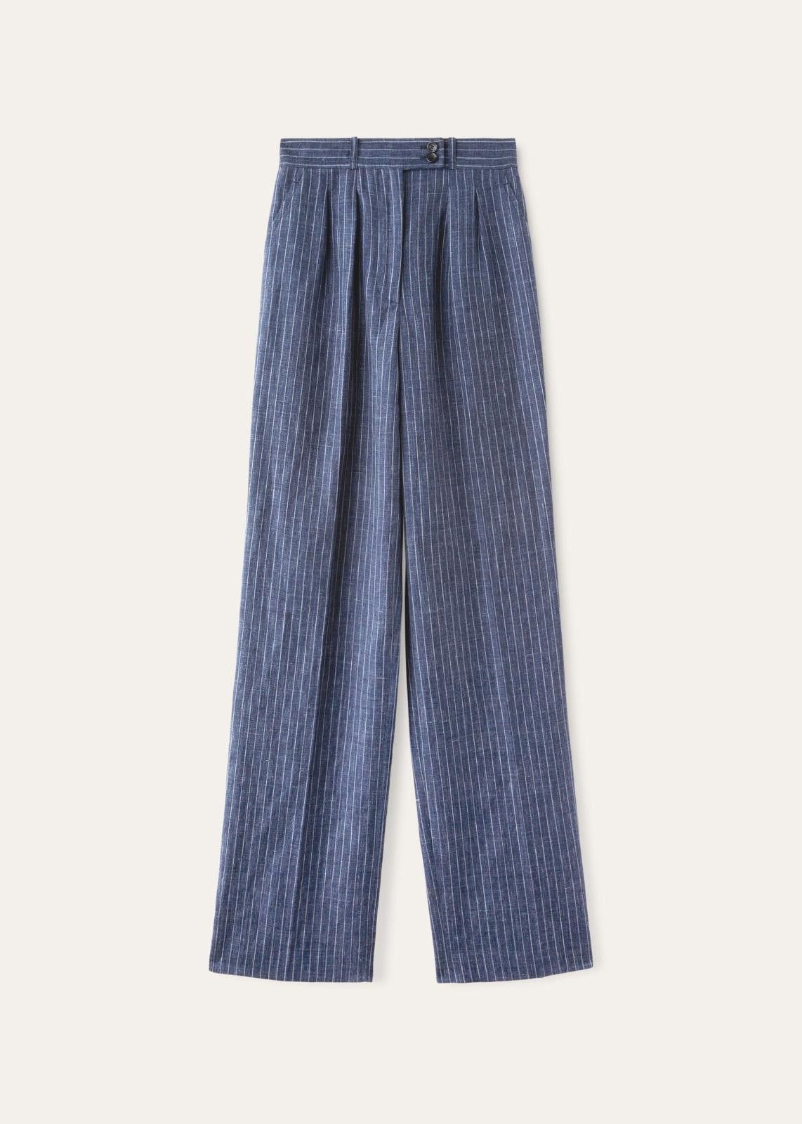 Loro Piana o1srvl11e0425 FAN7215 Rustin Linen Trouser in Blue Size 30" / US 8 / IT 44 - 1 Thumbnail