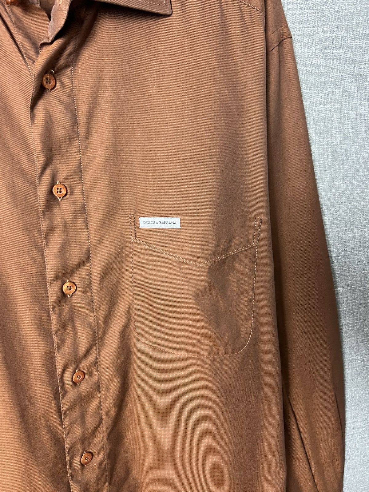 Dolce & Gabbana Dolce & Gabbana Button Up Long Sleeve Shirt Brown Size M Size US M / EU 48-50 / 2 - 5 Thumbnail