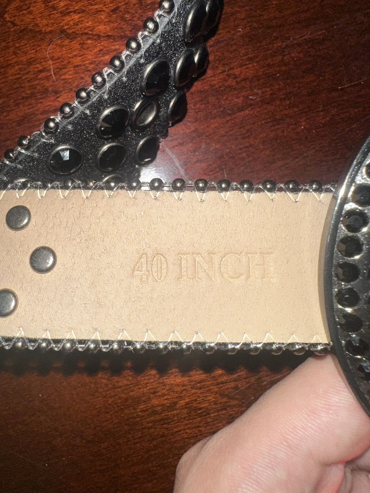 Other Black Studded Rhinestone Belt Size 40 - 3 Thumbnail