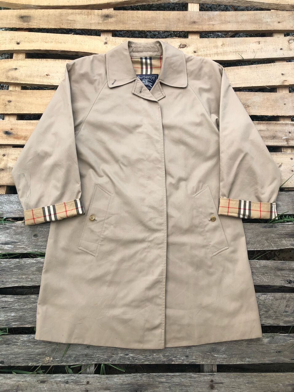 Burberry × Vintage 1980s Vintage Burberrys Nova Check Long Jacket Size US M / EU 48-50 / 2 - 2 Thumbnail