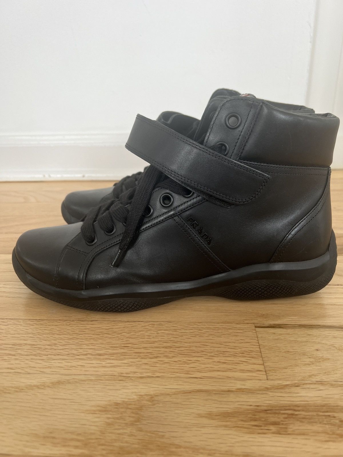 Prada PRADA Leather Americas Cup High-Top Sneaker Boots 4T2789 Size US 9.5 / EU 42-43 - 2 Thumbnail