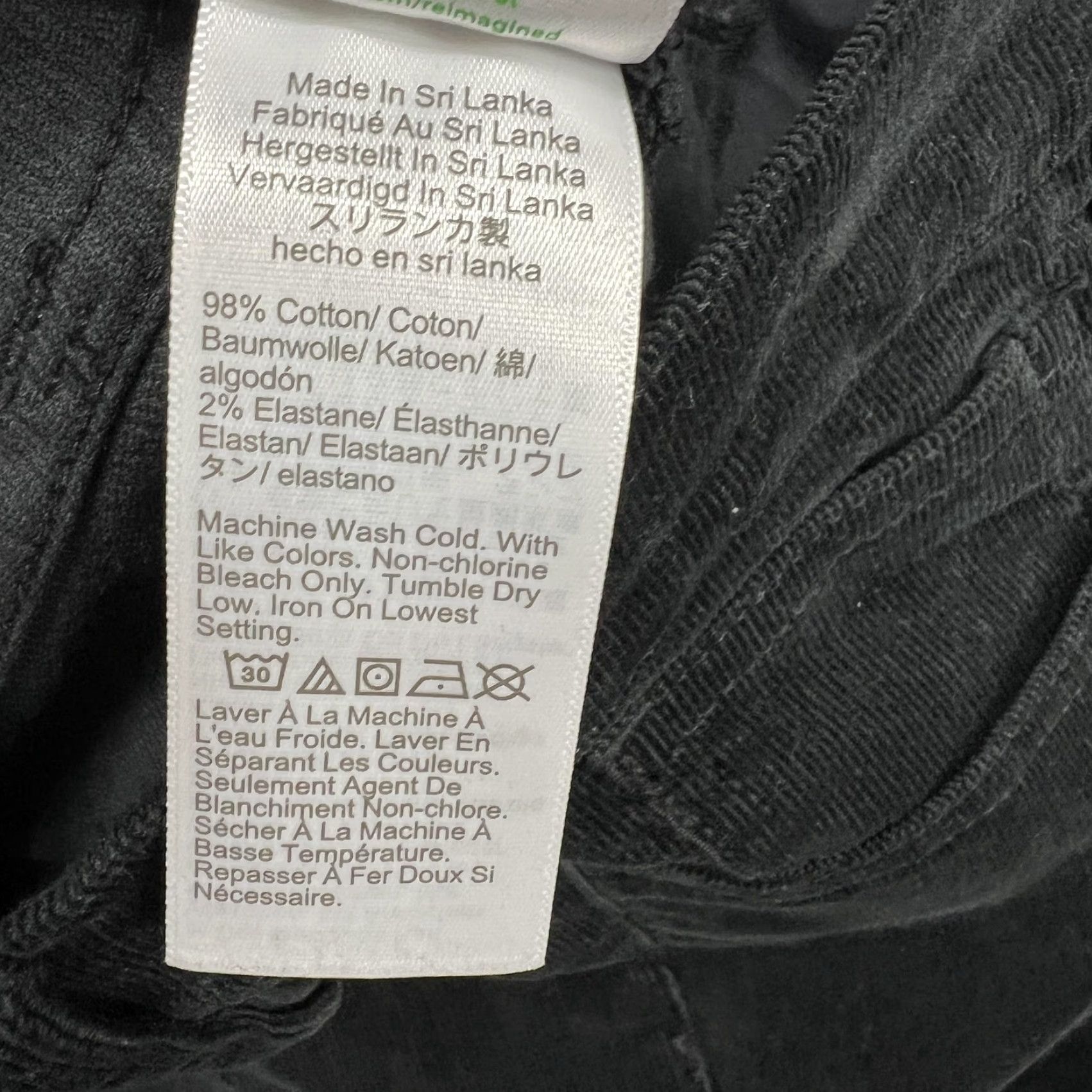 J.Crew J.CREW Chino Pants Womens Slim Corduroy Black 31 Regular Stretch tapered Front Pocket Winter 98% Cotton 2% Elastane Size 24" / US 00 / IT 34 - 7 Thumbnail