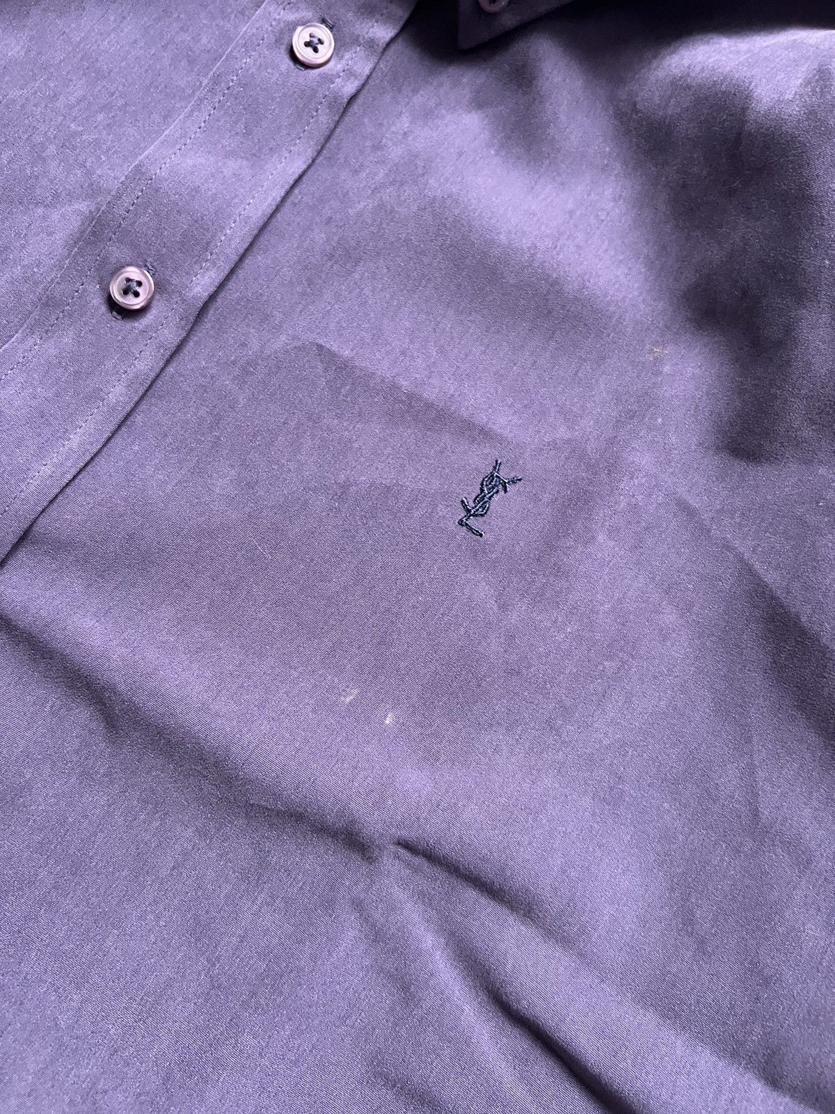 Vintage × Yves Saint Laurent Vintage YSL Yves Saint Lauren Shirt Purple Luxury Size US XL / EU 56 / 4 - 6 Thumbnail