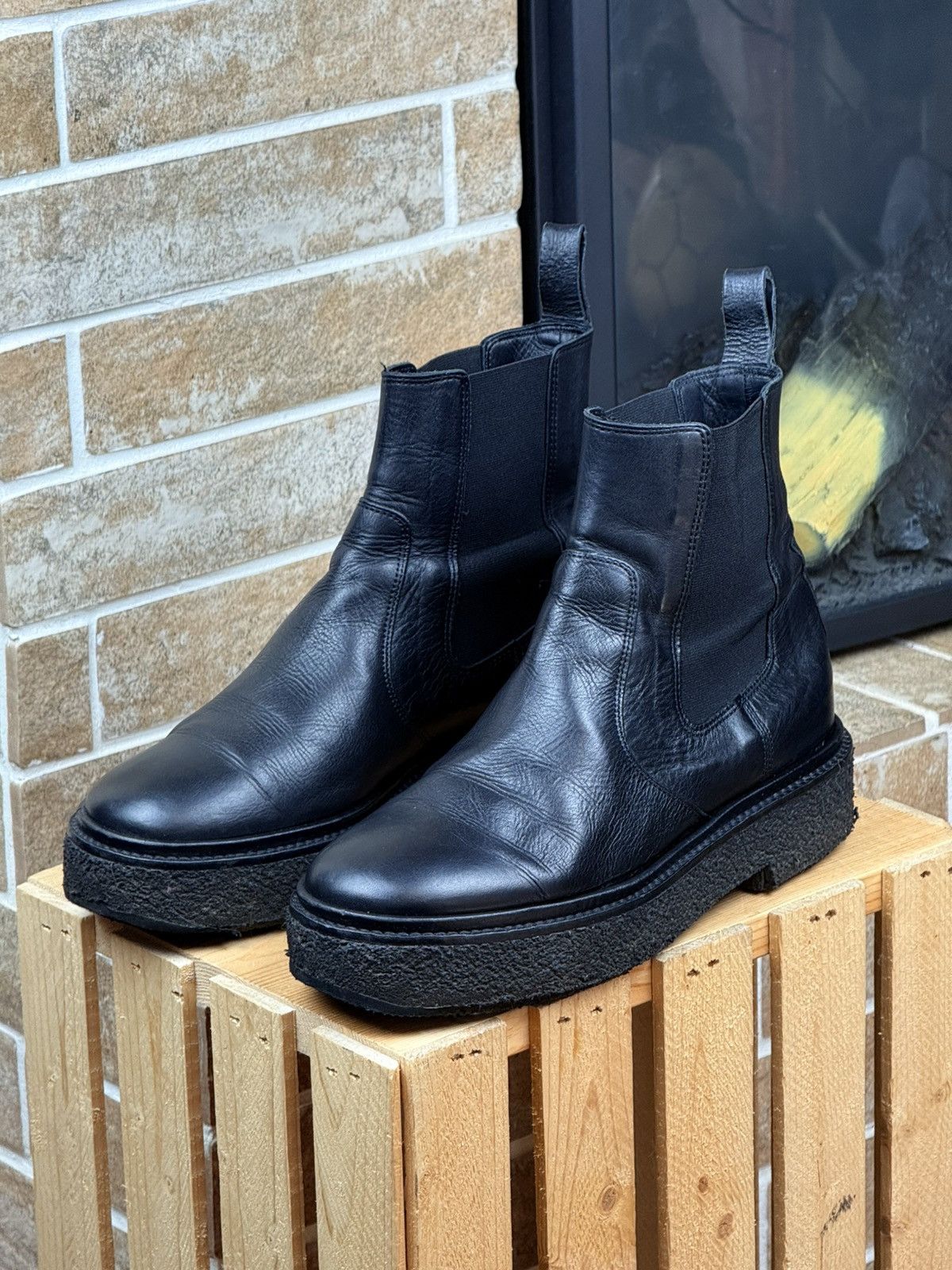 Isabel Marant Isabel Marant Black Celton Leather Ankle Chelsea Boots Size US 10 / IT 40 - 4 Thumbnail