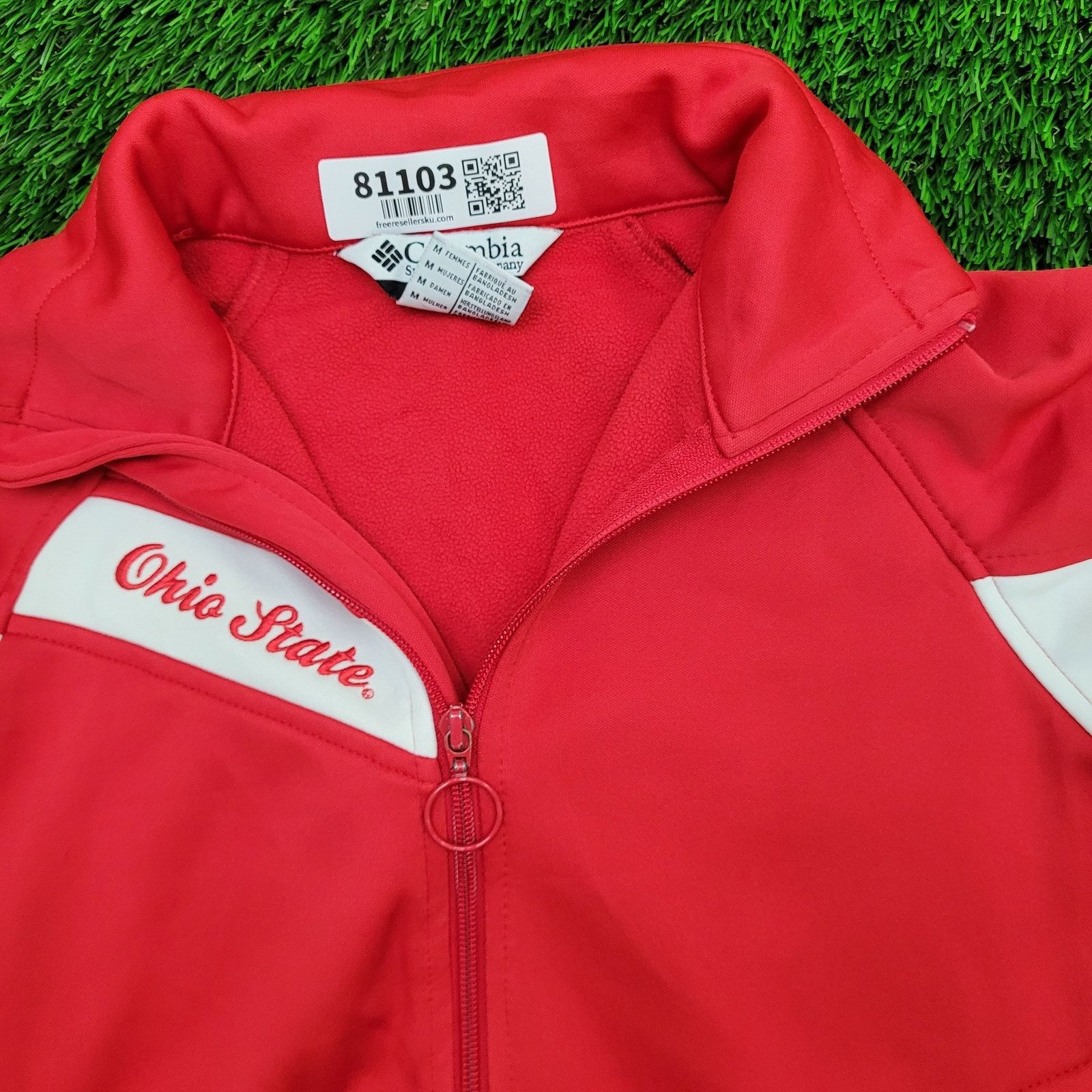 Columbia Ohio-State OSU Track Jacket Womens Medium Red White Raglan Size M / US 6-8 / IT 42-44 - 2 Thumbnail
