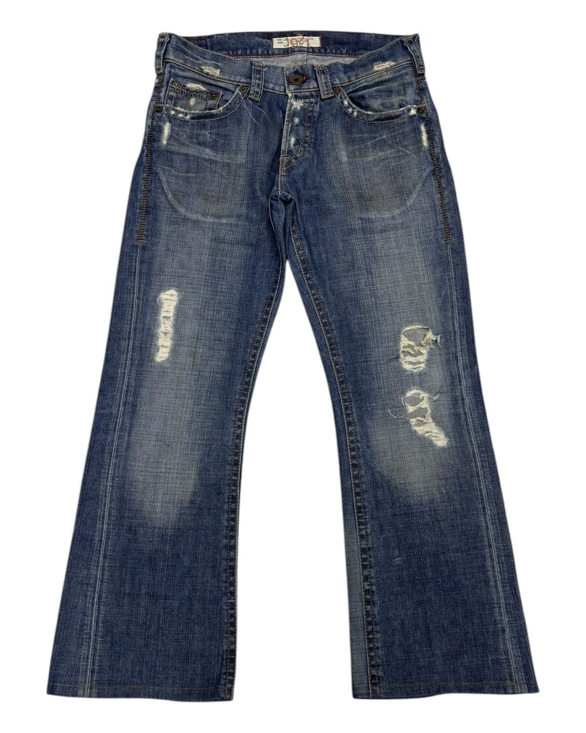 If Six Was Nine Flare Jeans Ripped Made in Canada 1921 Y2K True Religion Size US 32 / EU 48 - 1 Thumbnail