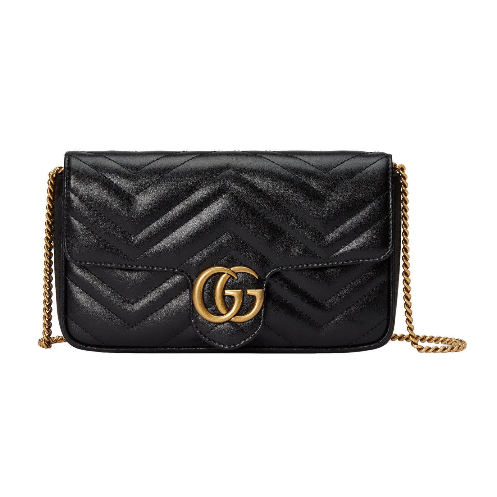 GUCCI GG Marmont Small $2100 Black Shoulder Bag New And Auth