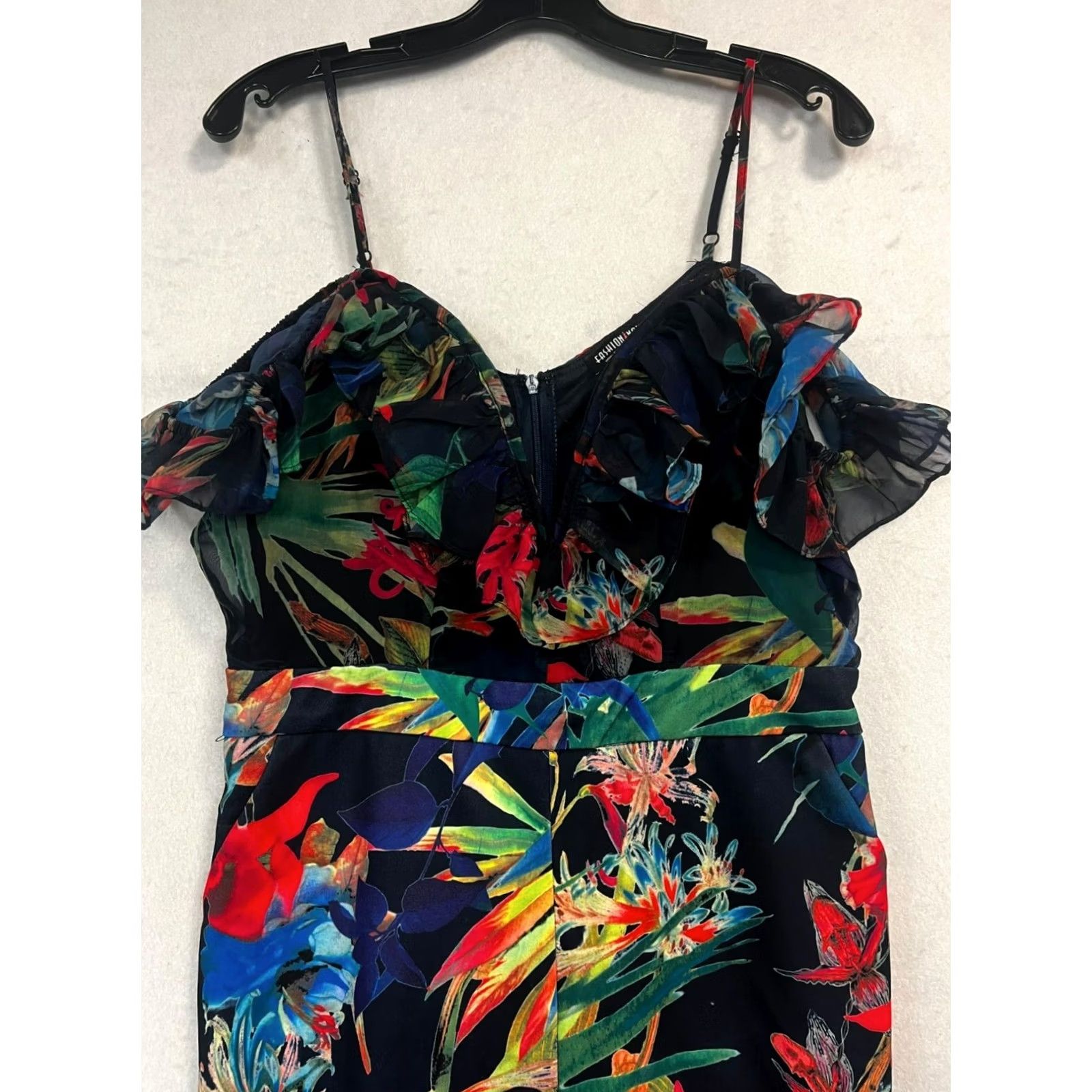 Fashion Nova VINTAGE? Women’s Fashion Nova Tropical Jumpsuit XL Navy One-Piece Womens Size 40" / US 18 - 7 Thumbnail