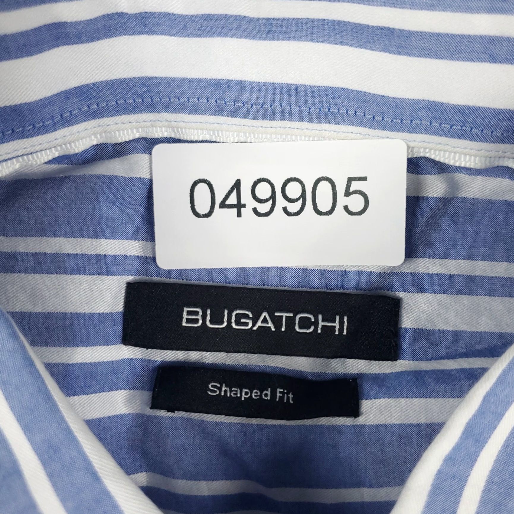 BUGATCHI Bugatchi Uomo Shirt Button-Up Long Sleeve Striped Blue Cotton Classic Fit Adult Large Mens Size US L / EU 52-54 / 3 - 8 Thumbnail