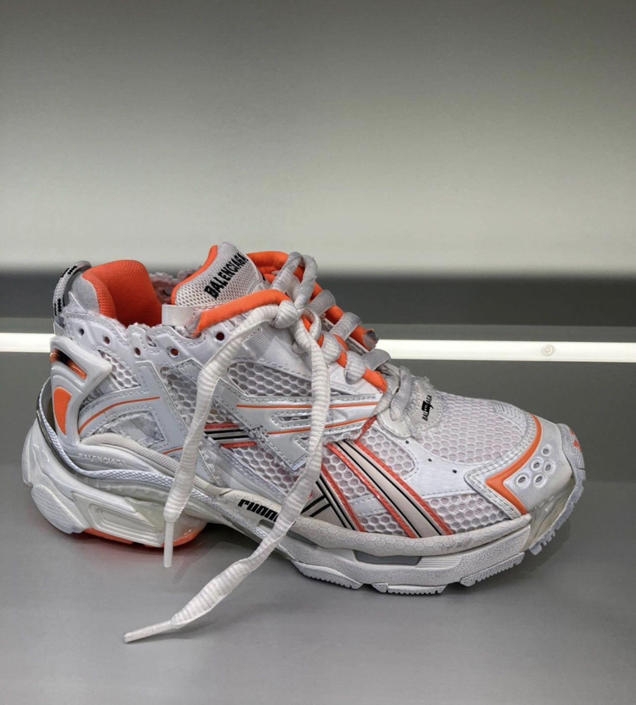 image of Balenciaga Runner White/orange Sneakers, Men's (Size 12)
