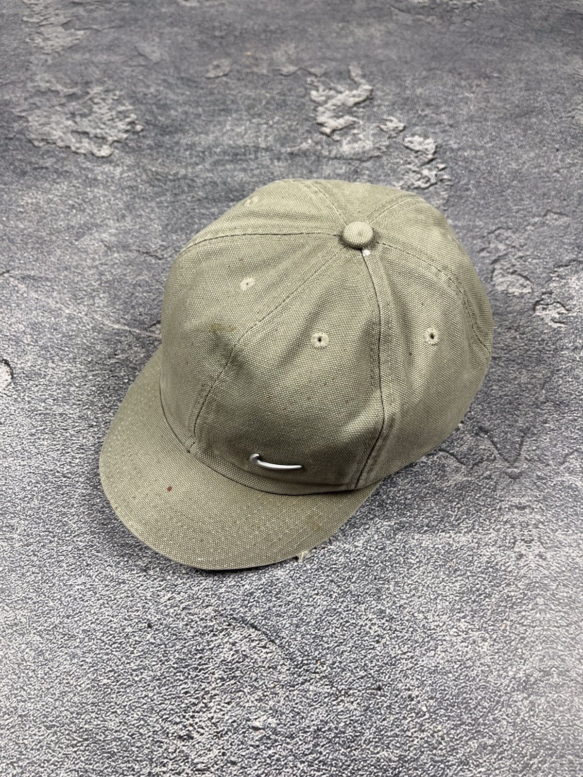 Nike × Vintage Vintage Nike Metal Swoosh Cap Dad Hat 90s like drill Size ONE SIZE - 1 Thumbnail