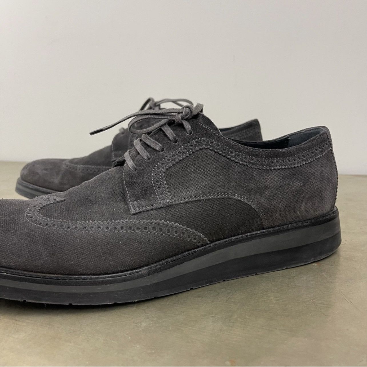 Vince VINCE Pryce Suede Wingtip Oxford Lace Up Shoes $395 Size US 12 / EU 45 - 2 Thumbnail