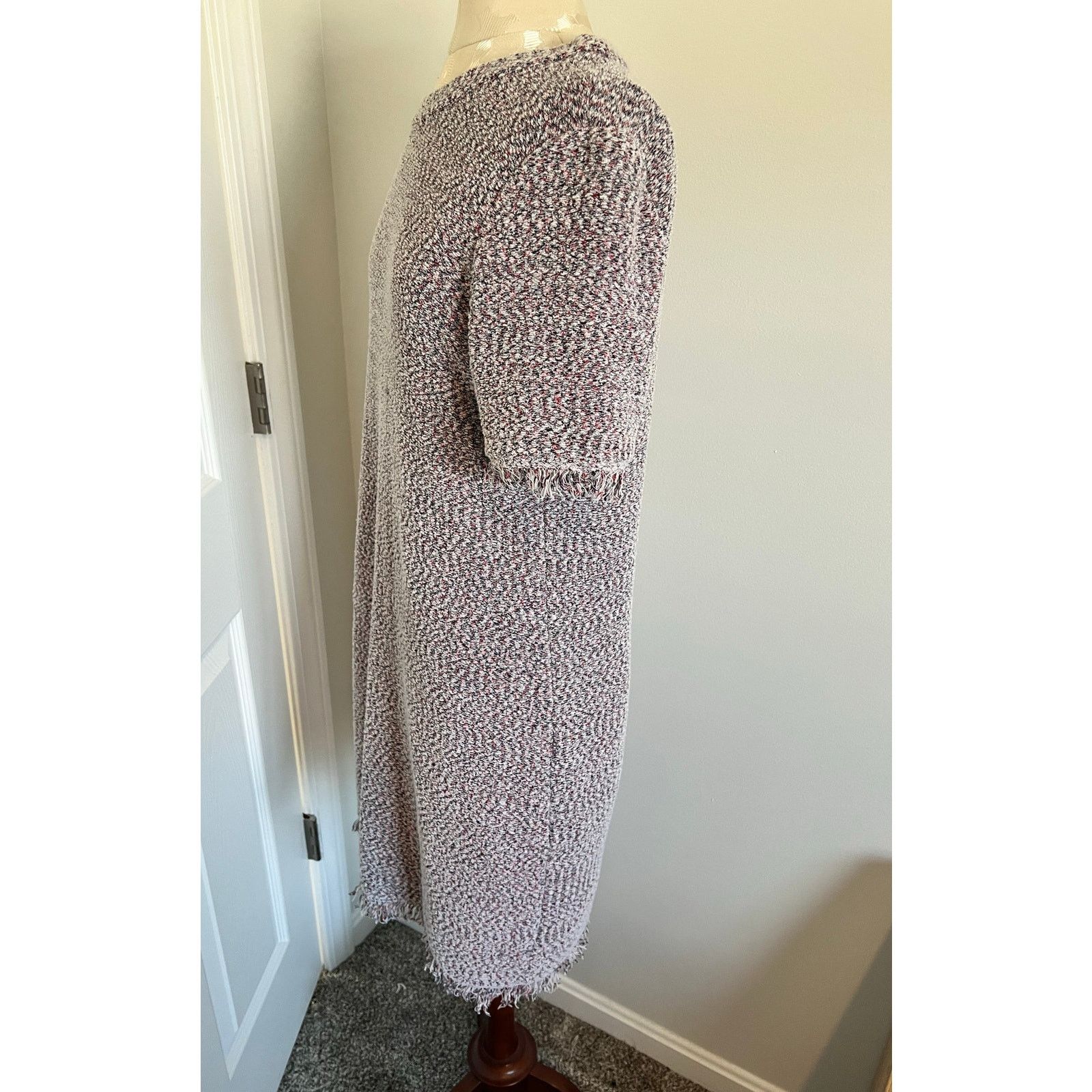 Ann Taylor Ann Taylor Short Sleeve Multicolor Sweater Midi Dress Large Size L / US 10 / IT 46 - 2 Thumbnail