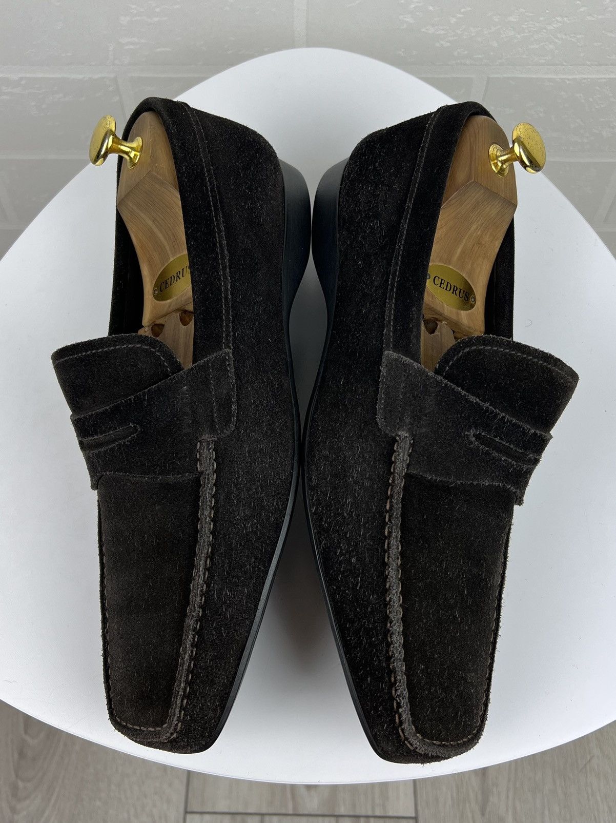 Prada PRADA MILANO Loafers Suede Shoes Strap Logo Brown Men's Size US 8 / EU 41 - 10 Thumbnail