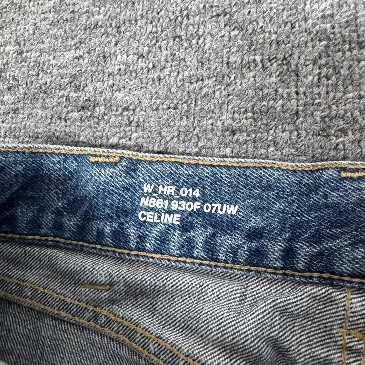 Celine Celine blue washed Triumph chain embroidered wide leg jeans Size 27" / US 4 / IT 40 - 5 Thumbnail