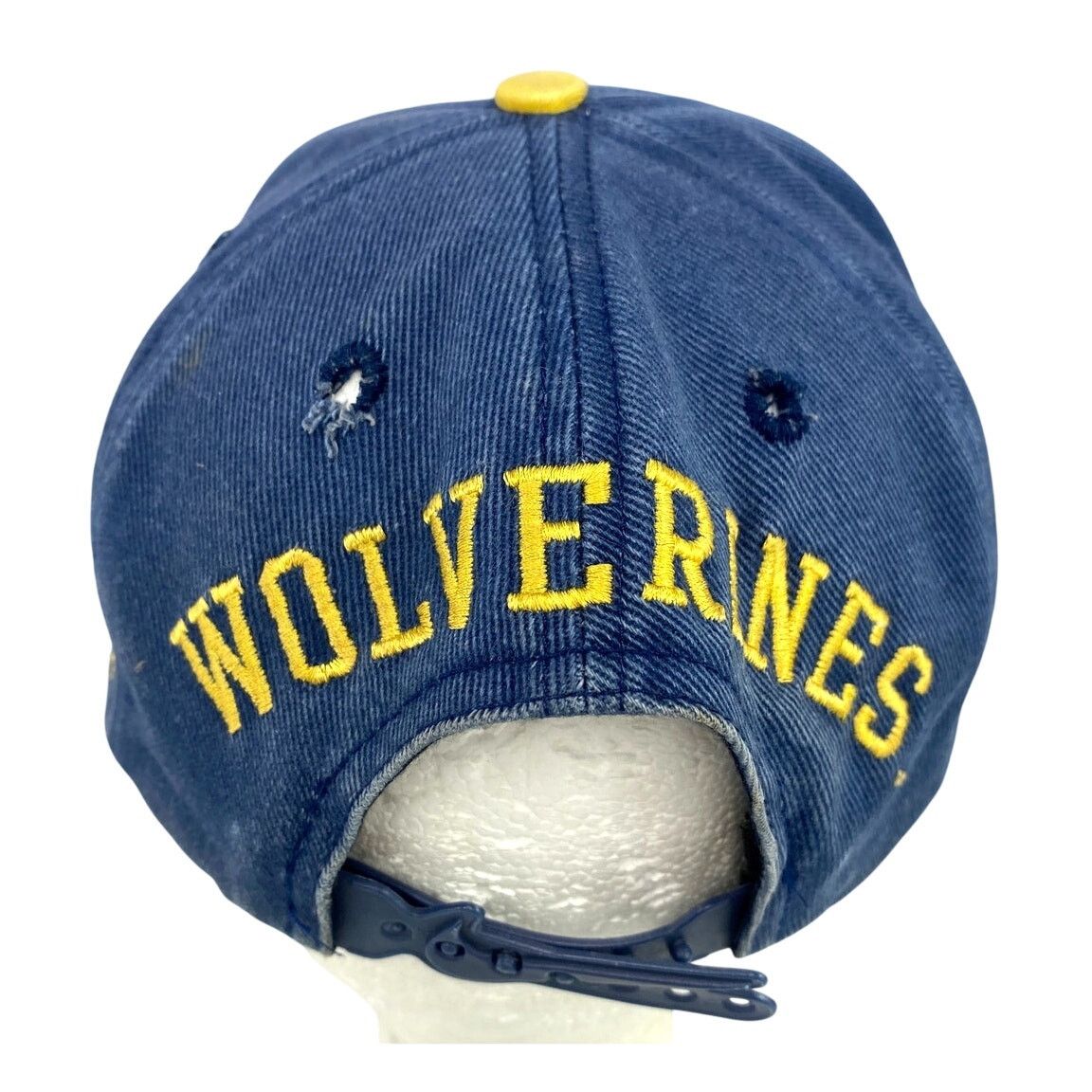 Nike Vtg Nike Michigan Wolverines Swoosh Spellout Snapback Hat Size ONE SIZE - 4 Thumbnail