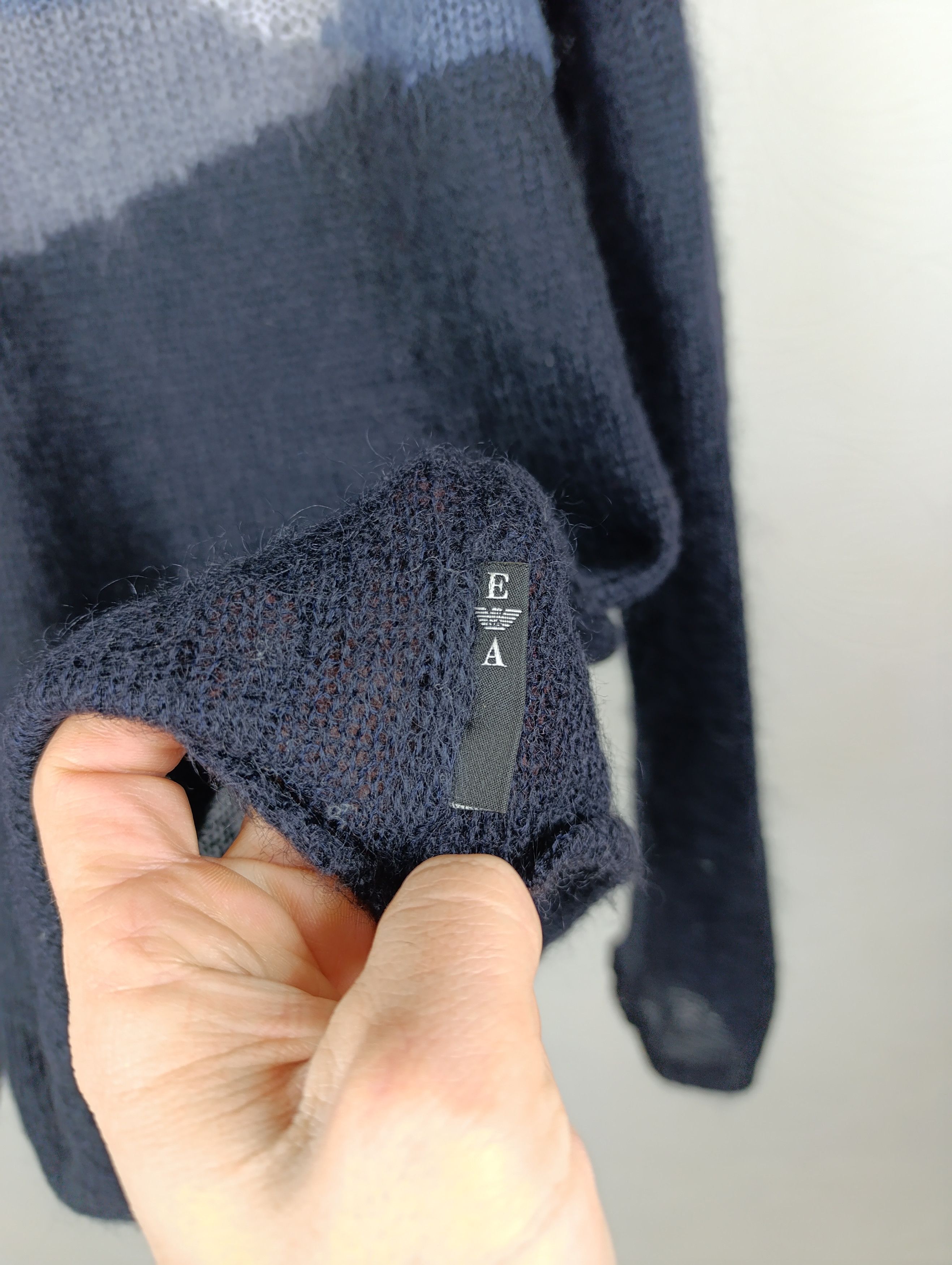 Armani EMPORIO ARMANI MENS MOHAIR KNITTED SWEATER BIG LOGO Size US S / EU 44-46 / 1 - 4 Thumbnail
