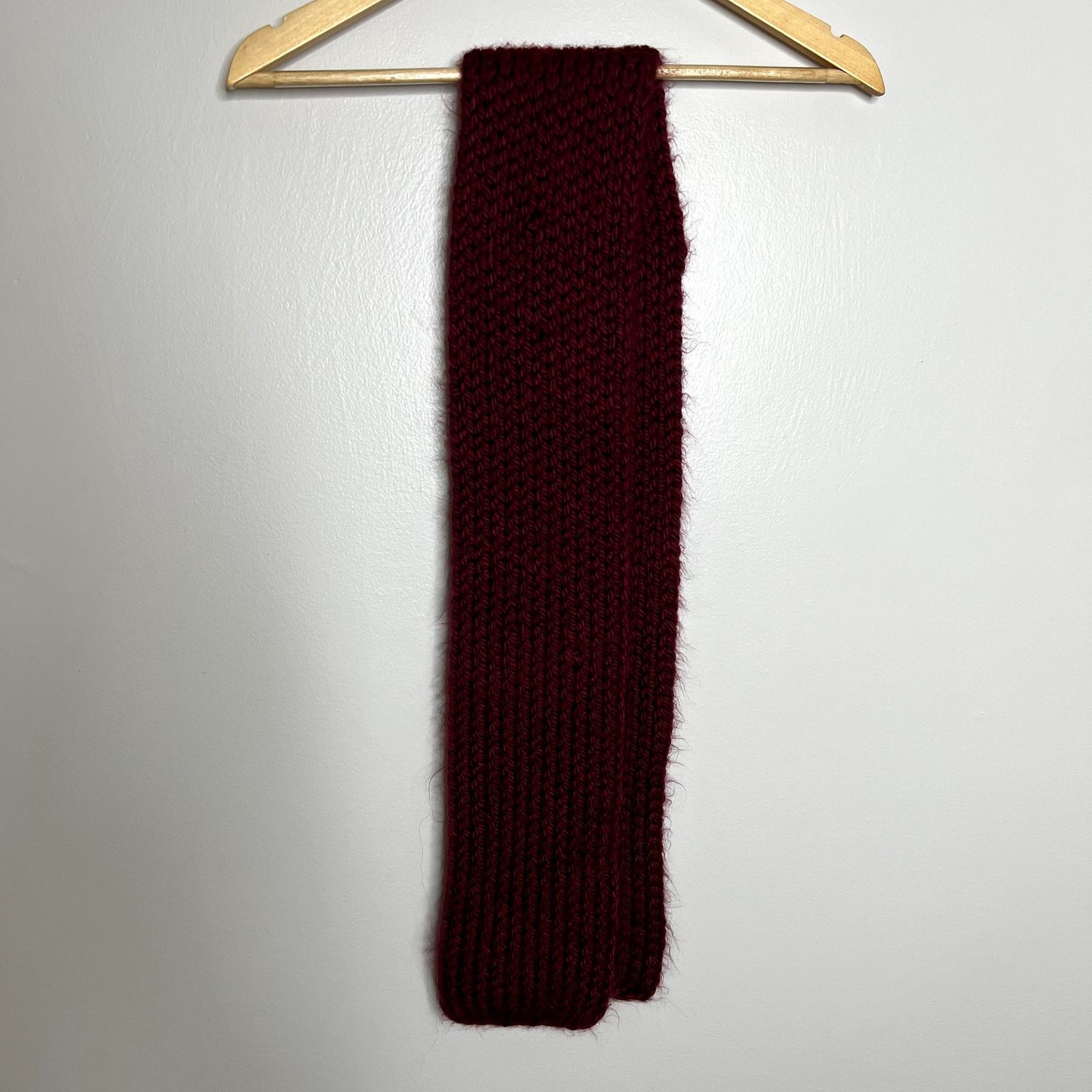 Handmade Handmade Maroon Knit Winter Scarf Size ONE SIZE - 2 Thumbnail