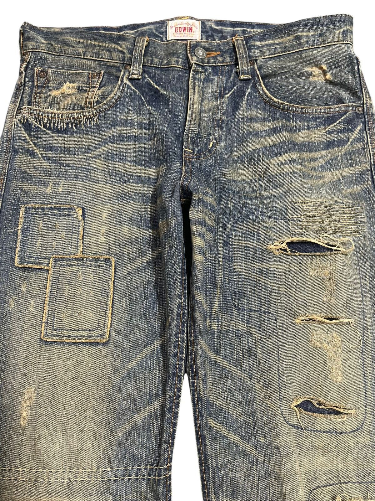 Edwin Edwin XV Exclusive Vintage Faded Wash Distressed Baggy Jeans Size US 34 / EU 50 - 3 Thumbnail