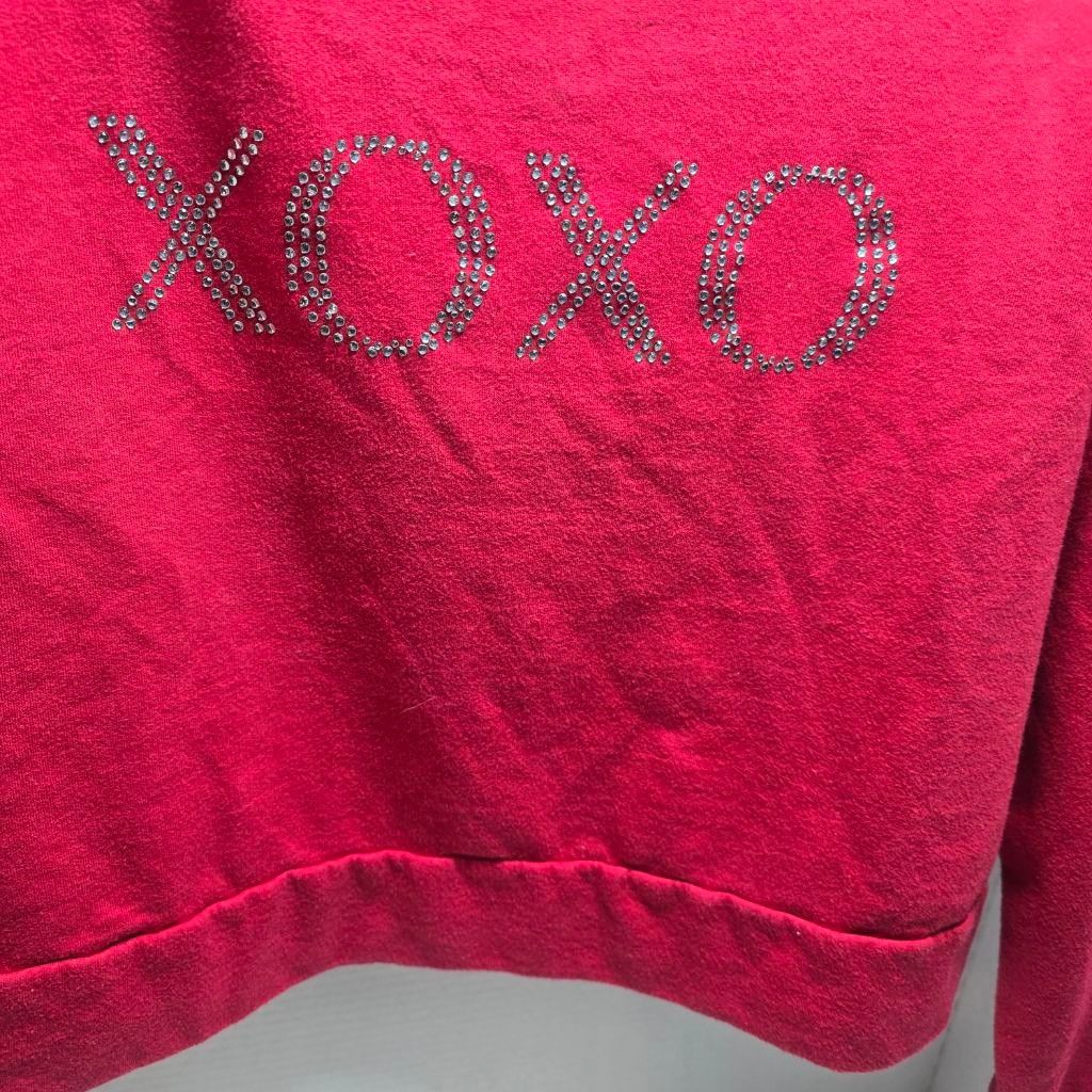 XOXO Women's XOXO Red Rhinestone XOXO Sweatshirt M Size M / US 6-8 / IT 42-44 - 2 Thumbnail