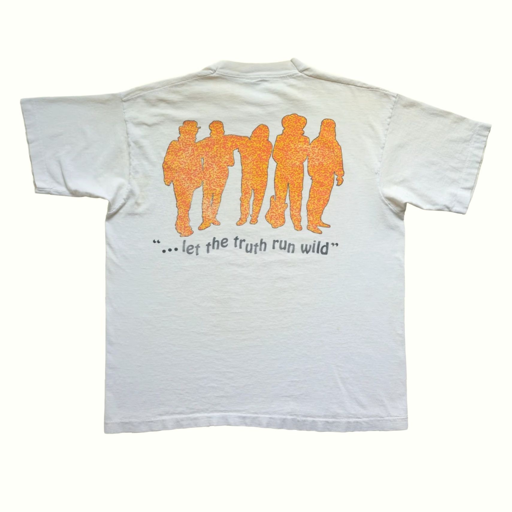 Vintage VINTAGE JACOB'S TROUBLE T-Shirt XL White 1992 90s MUSIC CHRISTIAN ROCK LET THE TRUTH RUN WILD Mens Short Sleeve Crew Neck Size US XL / EU 56 / 4 - 3 Thumbnail