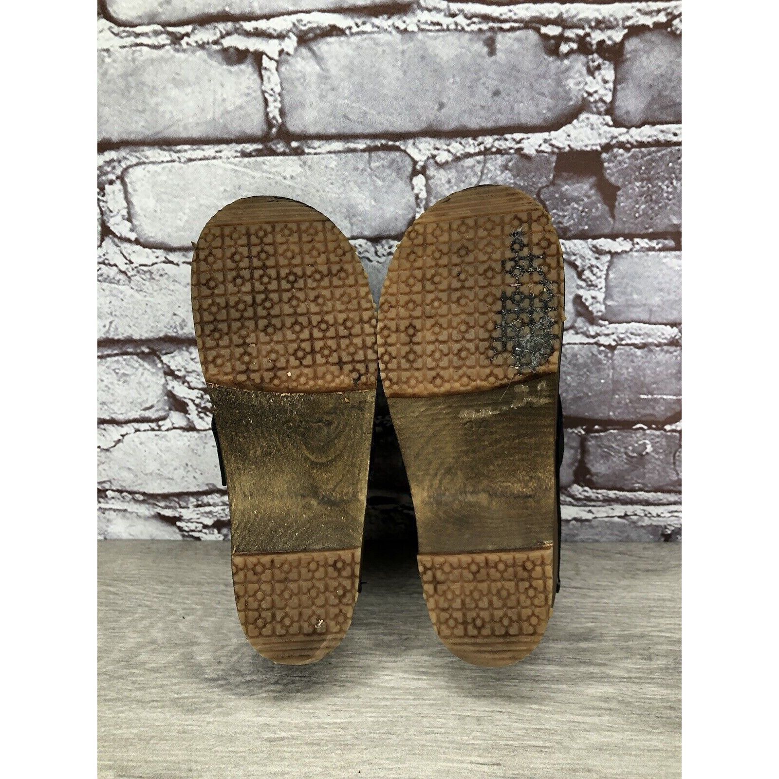 Other Sandgrens Handmade Swedish Black Nubuck Leather Wood Clogs W Size US 6 / IT 36 - 22 Thumbnail