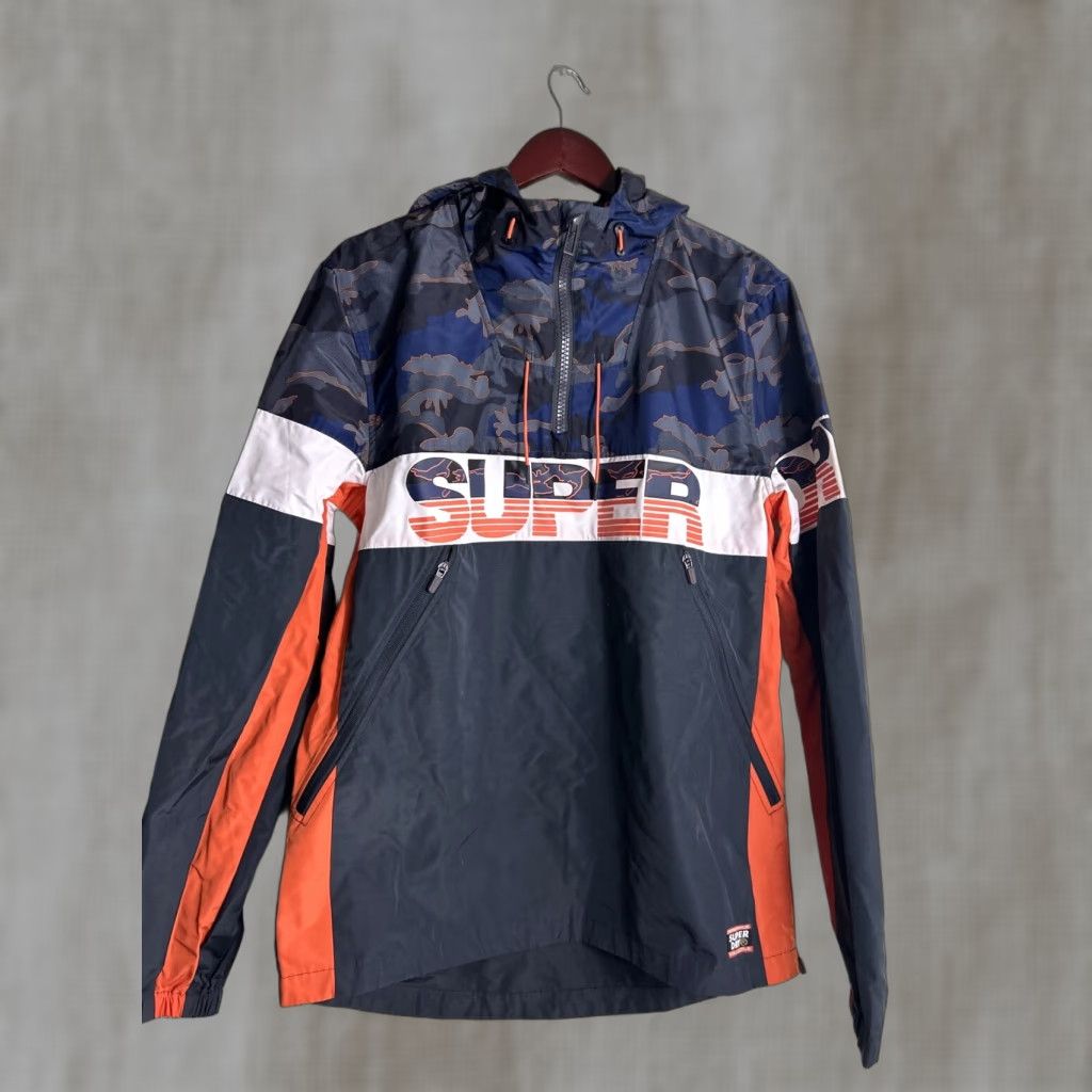 Superdry Superdry Ryley Overhead Jacket 1/4 Zip Lightweight Blue Camo Medium Smart Casual Size US M / EU 48-50 / 2 - 1 Thumbnail
