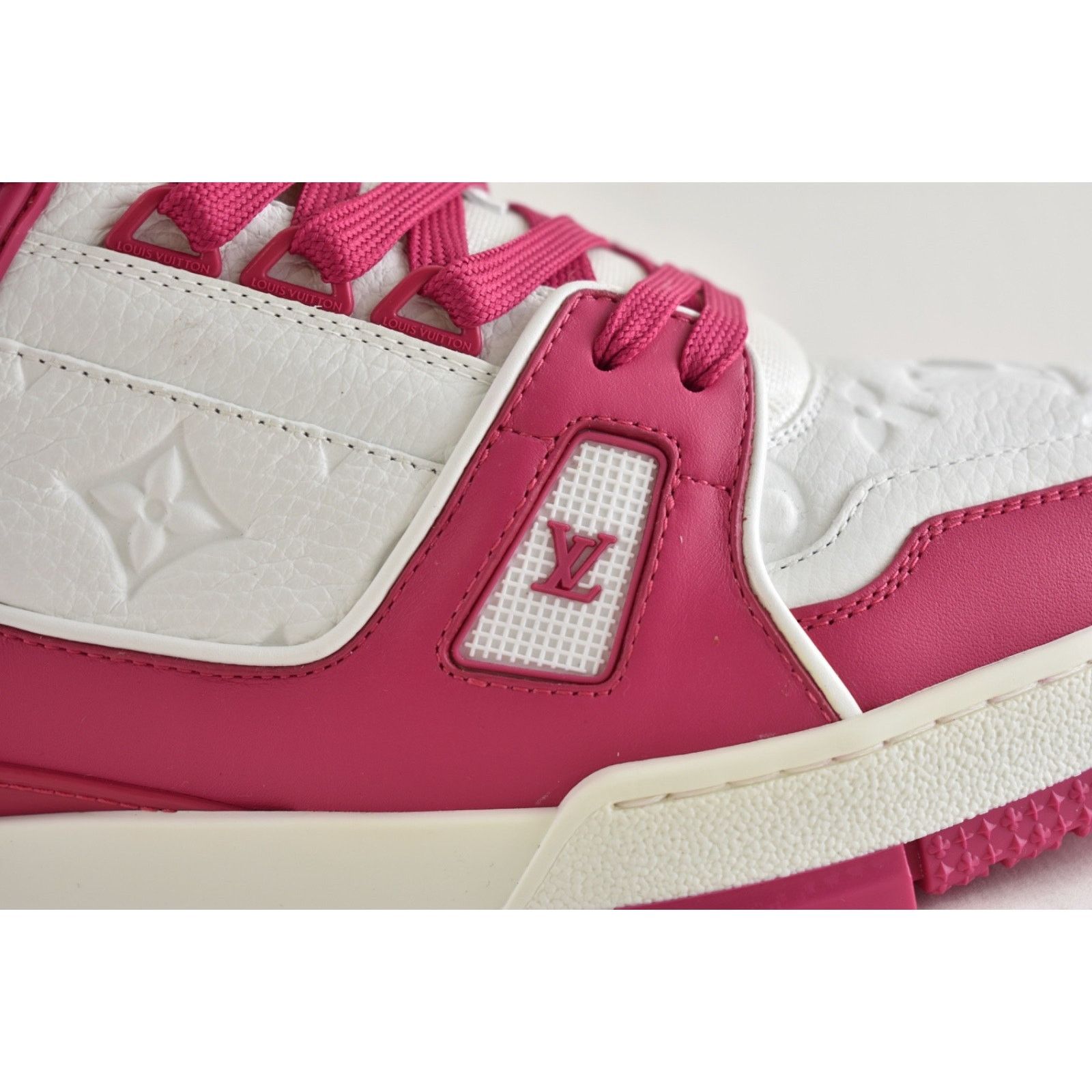 Louis Vuitton Louis Vuitton Fuchsia Pink White Empreinte Low Top Trainer Size US 9 / EU 42 - 4 Thumbnail