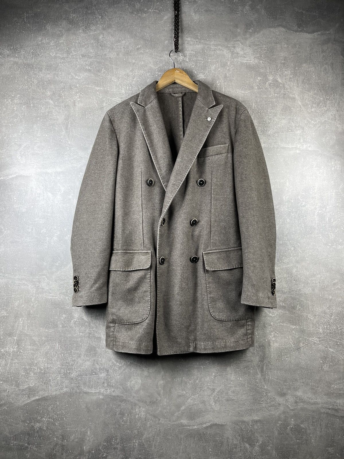 L.B.M. 1911 L.B.M. 1911 Wool Classic Double Breasted Italian Belted Coat Size US L / EU 52-54 / 3 - 2 Thumbnail