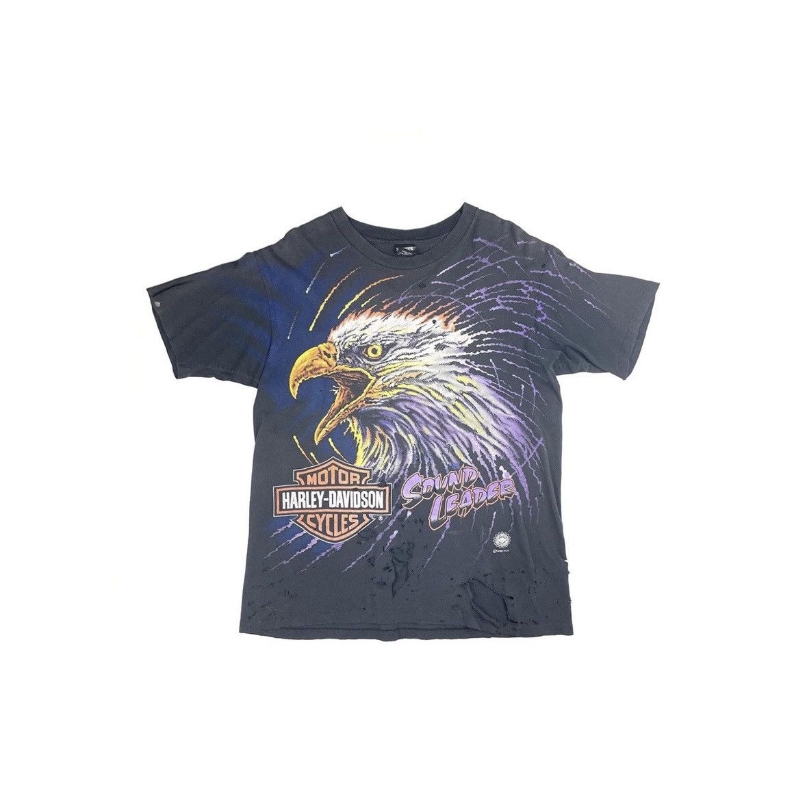 Harley Davidson VINTAGE 90'S THRASHED FADED HARLEY DAVIDSON T-SHIRT Size US L / EU 52-54 / 3 - 1 Thumbnail