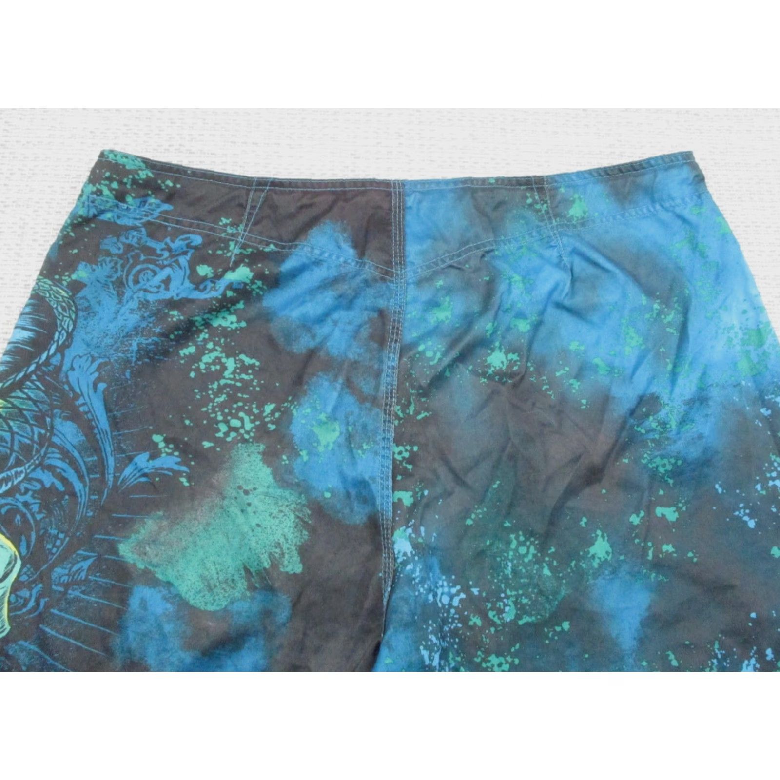 Vintage MMA Elite Board Shorts Mens XL Blue Black Cobra Graphic Quick Dry Beach Swim Trunks Size US 36 / EU 52 - 3 Thumbnail