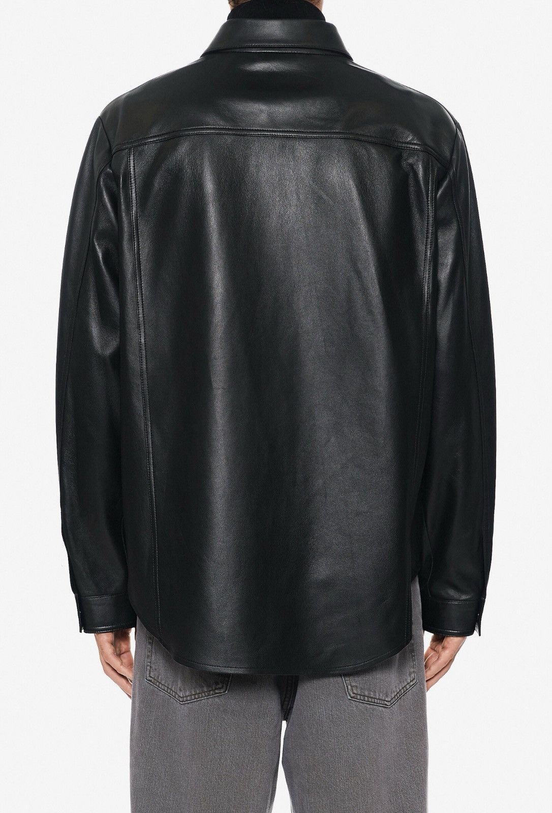 Acne Studios Last Acne Studios Laroy Waxy Nappa Leather Overshirt Size US L / EU 52-54 / 3 - 2 Thumbnail