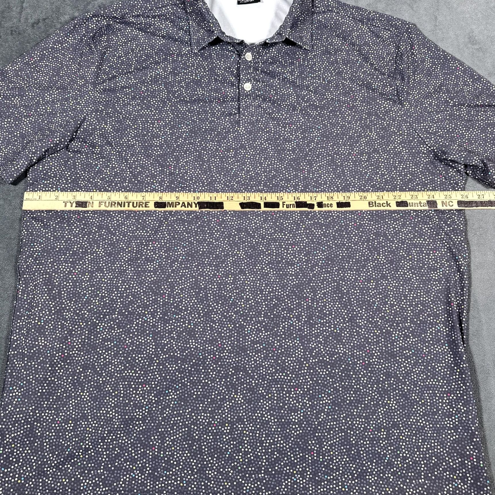 Vintage Sunday Swagger Polo Shirt Mens 2XL Gray Confetti Dot Performance Golf Stretch Size US XXL / EU 58 / 5 - 3 Thumbnail