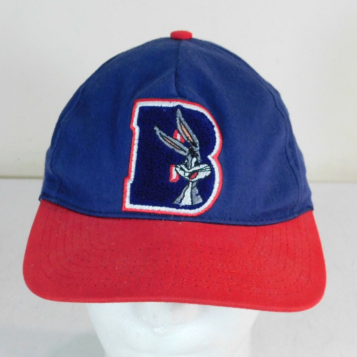 Acme Clothing 90s Bugs Bunny Hat Snapback Fuzzy B Blue Red Adjustable Size ONE SIZE - 1 Thumbnail
