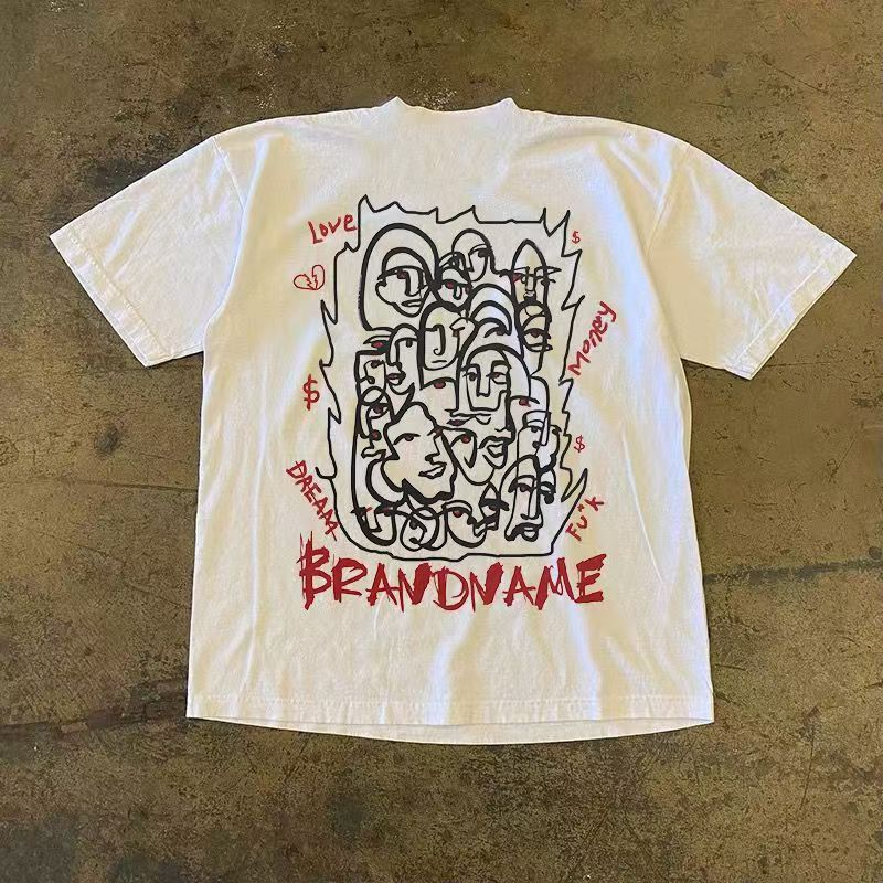 Japanese Brand White washed vintage face print cotton t-shirt Size US M / EU 48-50 / 2 - 1 Thumbnail