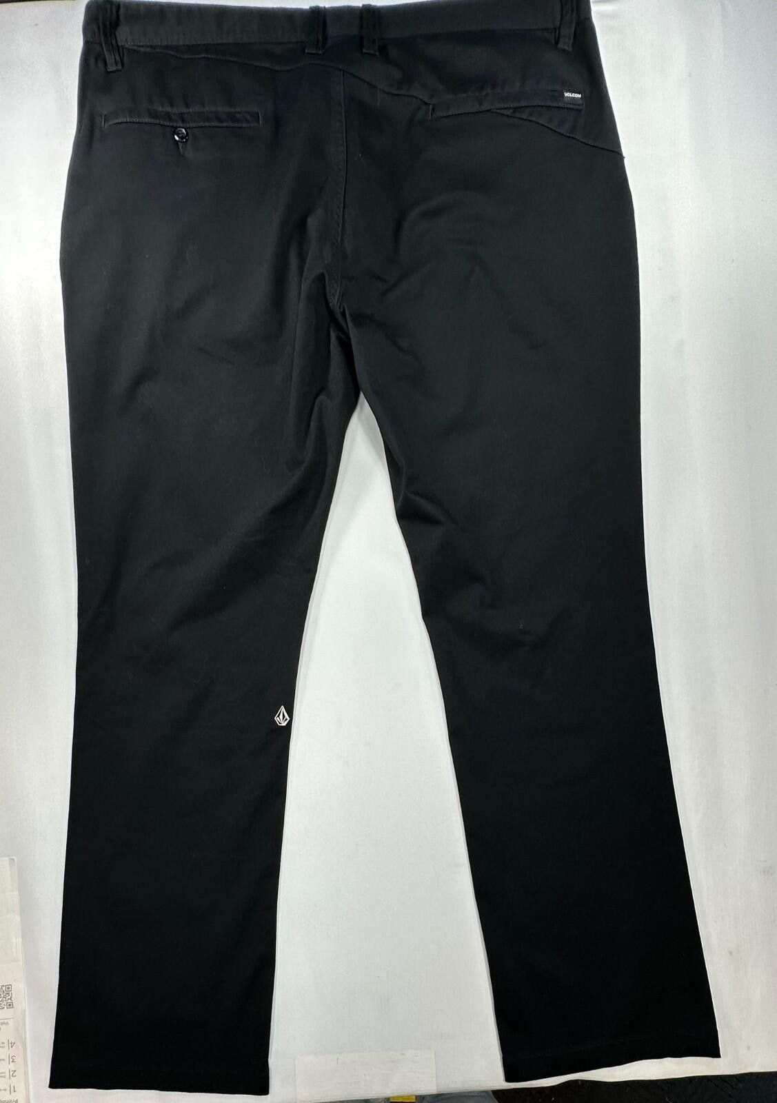 Volcom Volcom Flat Embroidered Cotton/Poly Chinos Black Mens 42/34 Size US 42 / EU 58 - 2 Thumbnail