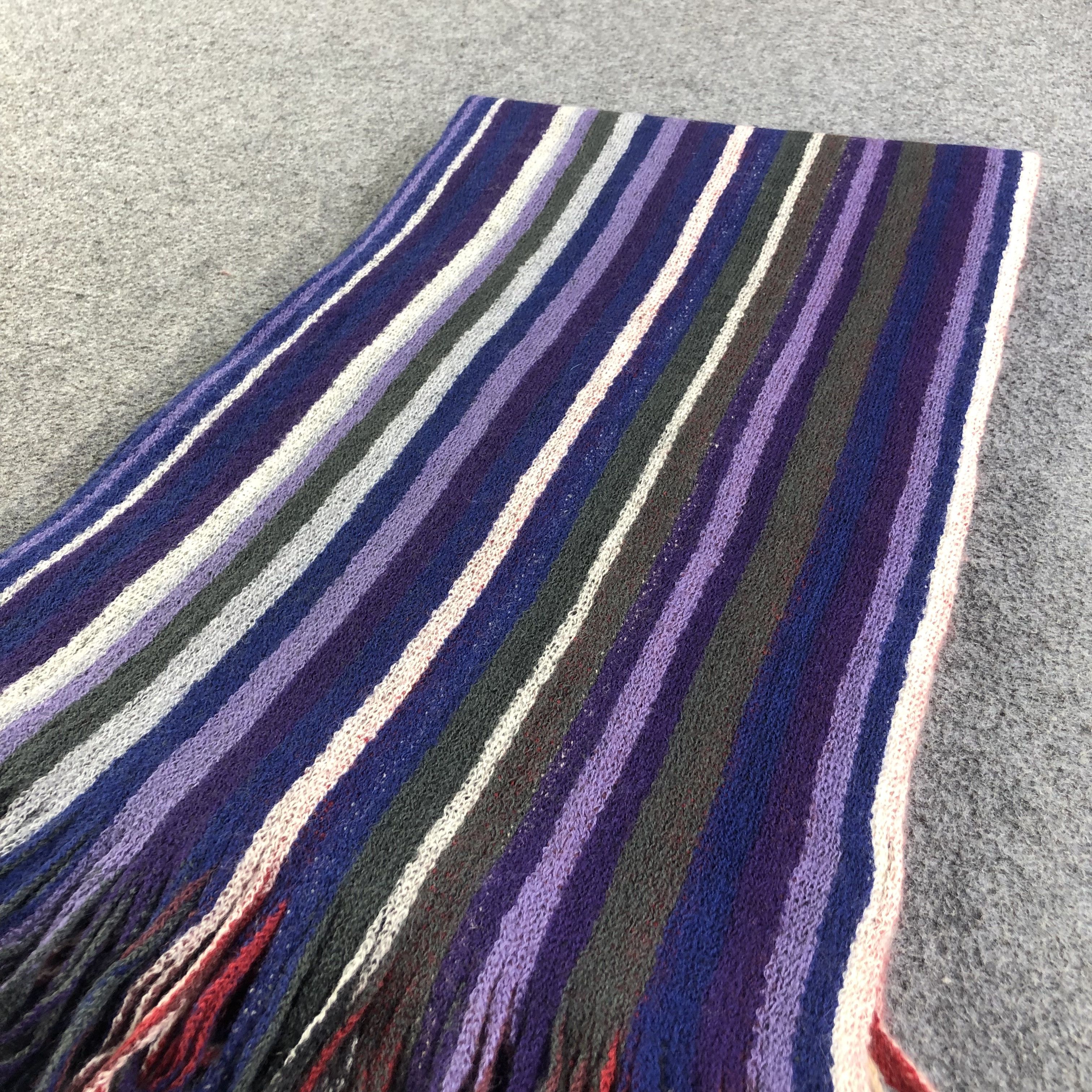 PPFM PPFM Double Sided Striped Knit Wool Scarf Muffler V1094 Size ONE SIZE - 3 Thumbnail
