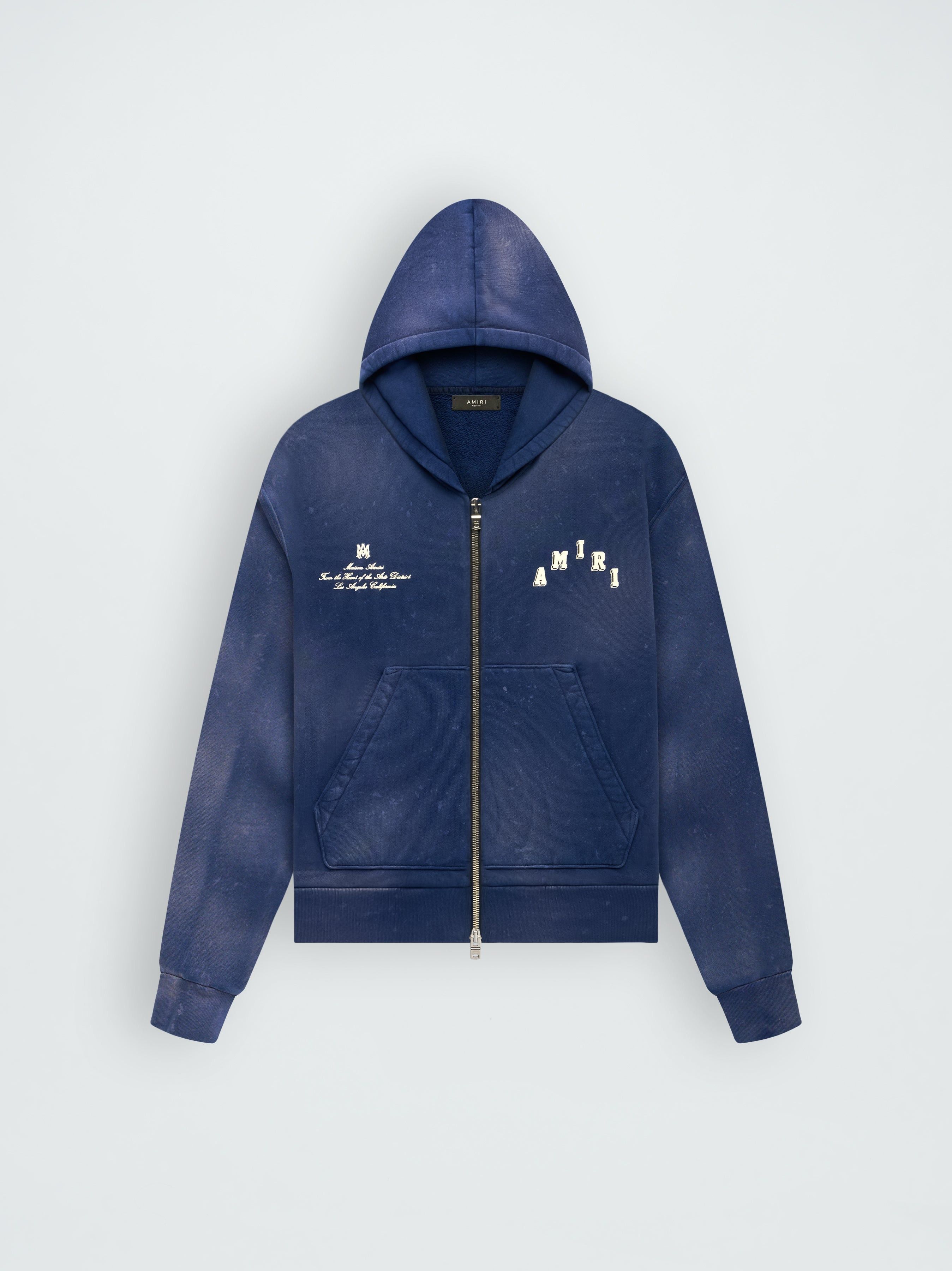 Amiri o1w1db11224 Vintage Collegiate Zip Hoodie in Blue Size US XL / EU 56 / 4 - 1 Thumbnail
