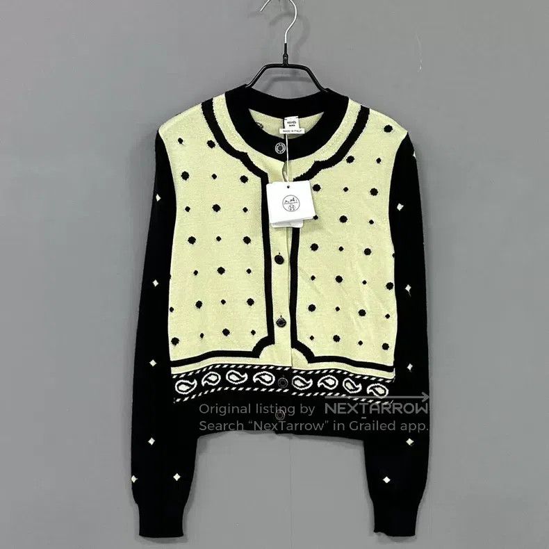 Hermes Hermes Color-block polka dot cashmere cardigan Size XS / US 0-2 / IT 36-38 - 1 Thumbnail