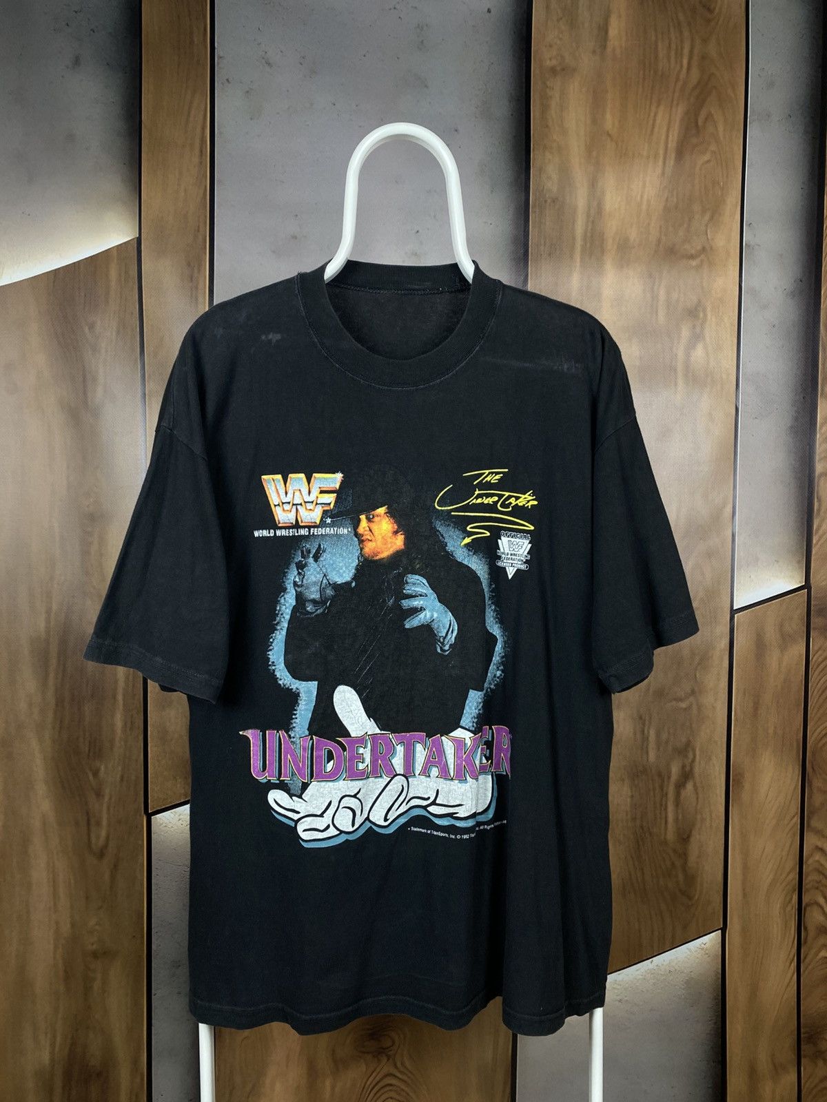 WWF ⚰️Vintage 1992 T-Shirt Undertaker WWE WWF Wrestling Tee⚰️ Size US XL / EU 56 / 4 - 1 Thumbnail
