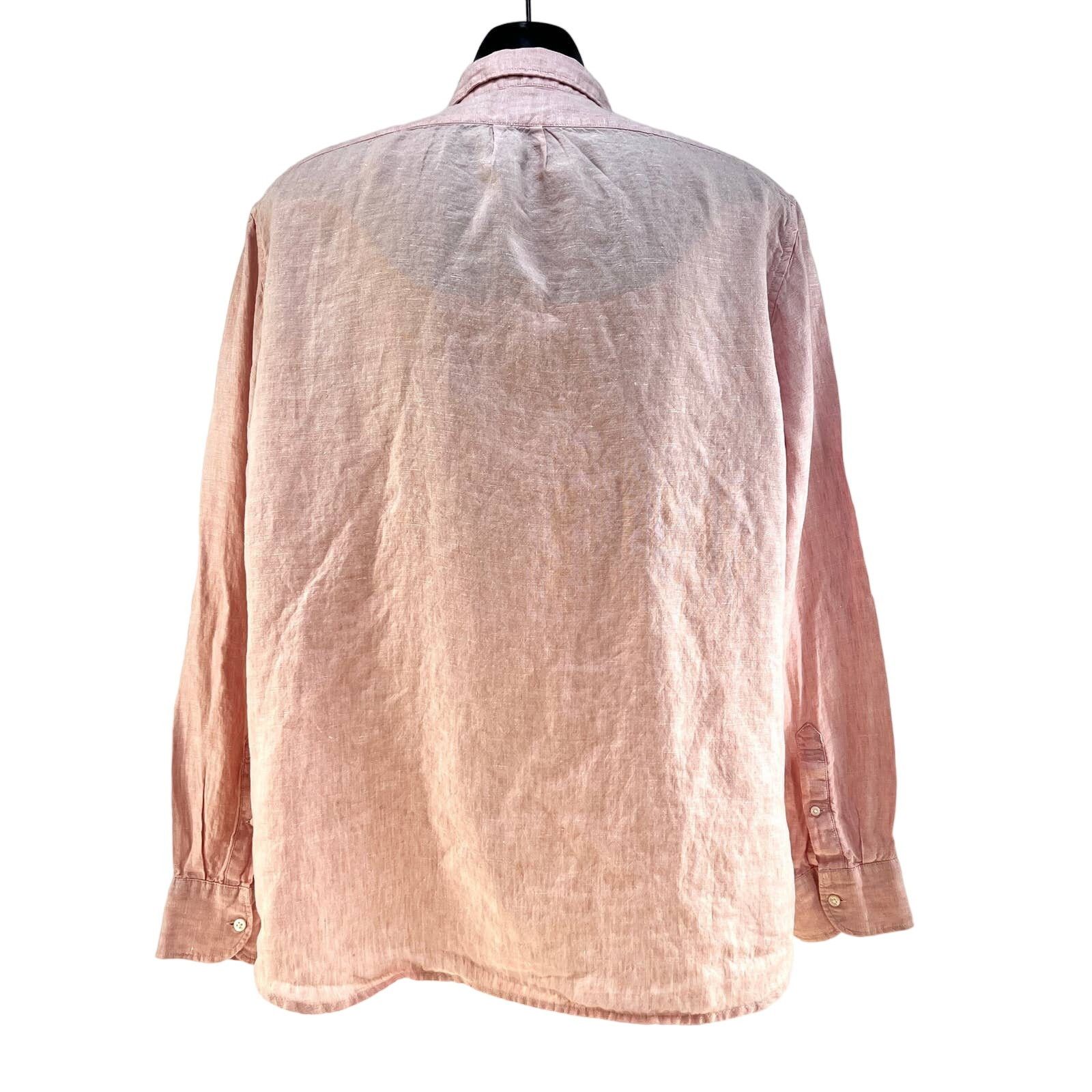 J.Crew J. Crew Baird McNutt Irish Linen Button Down Shirt Pink Size US XL / EU 56 / 4 - 8 Thumbnail