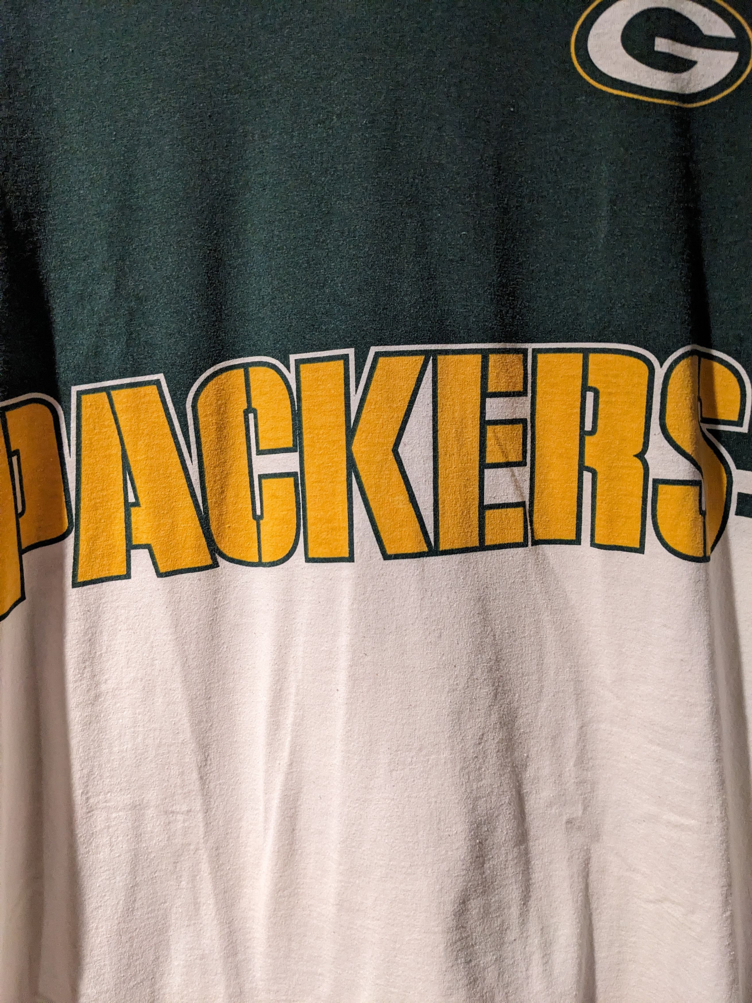NFL × Vintage Vintage 1997 Green Bay Packers NFL Football Two Tone T-Shirt Size US XL / EU 56 / 4 - 2 Thumbnail