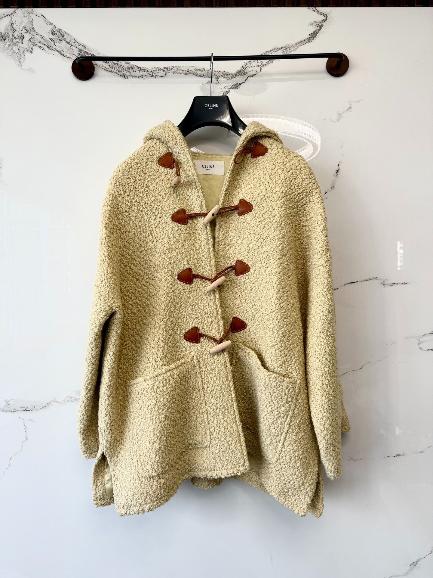 Celine celine cream woven oversized coat Size M / US 6-8 / IT 42-44 - 1 Thumbnail