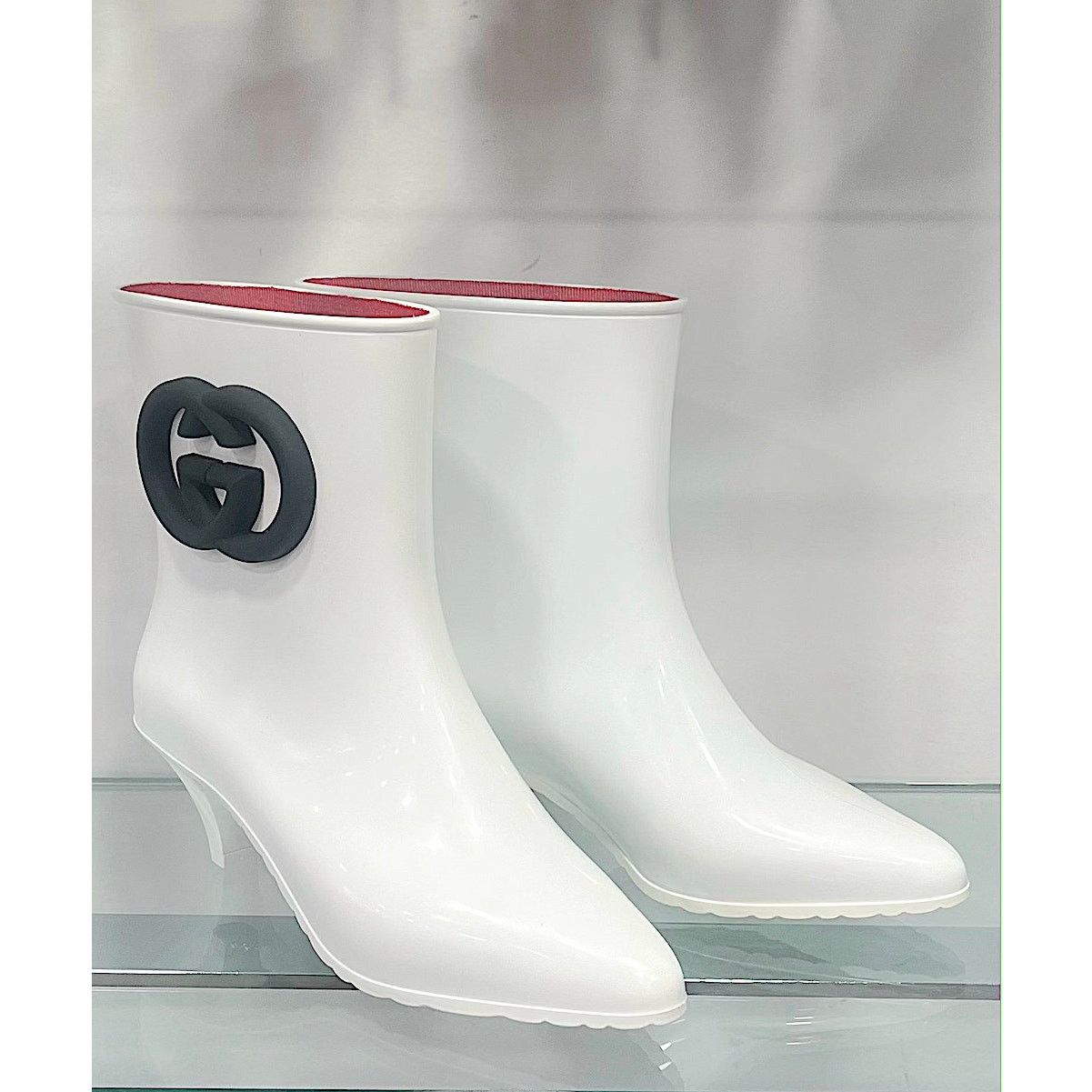 Gucci Gucci Rubber ankle Rain Boot Interlocking G White Black 37 Size US 7 / IT 37 - 6 Thumbnail