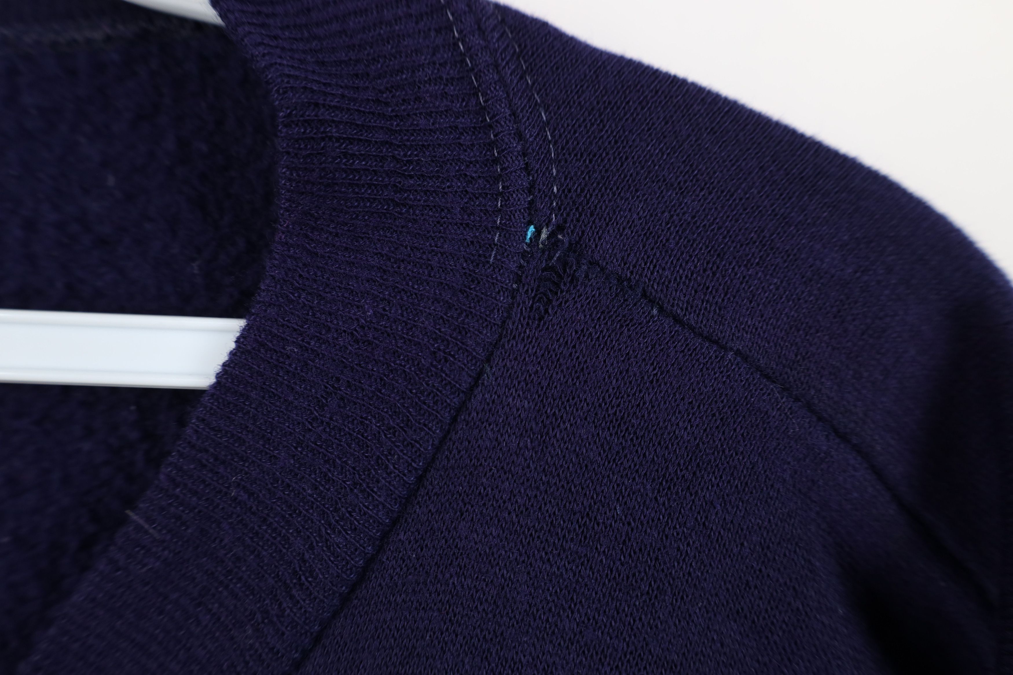 Vintage Vintage 70s Streetwear Blank Full Zip Sweatshirt Blue USA Size M / US 6-8 / IT 42-44 - 4 Thumbnail