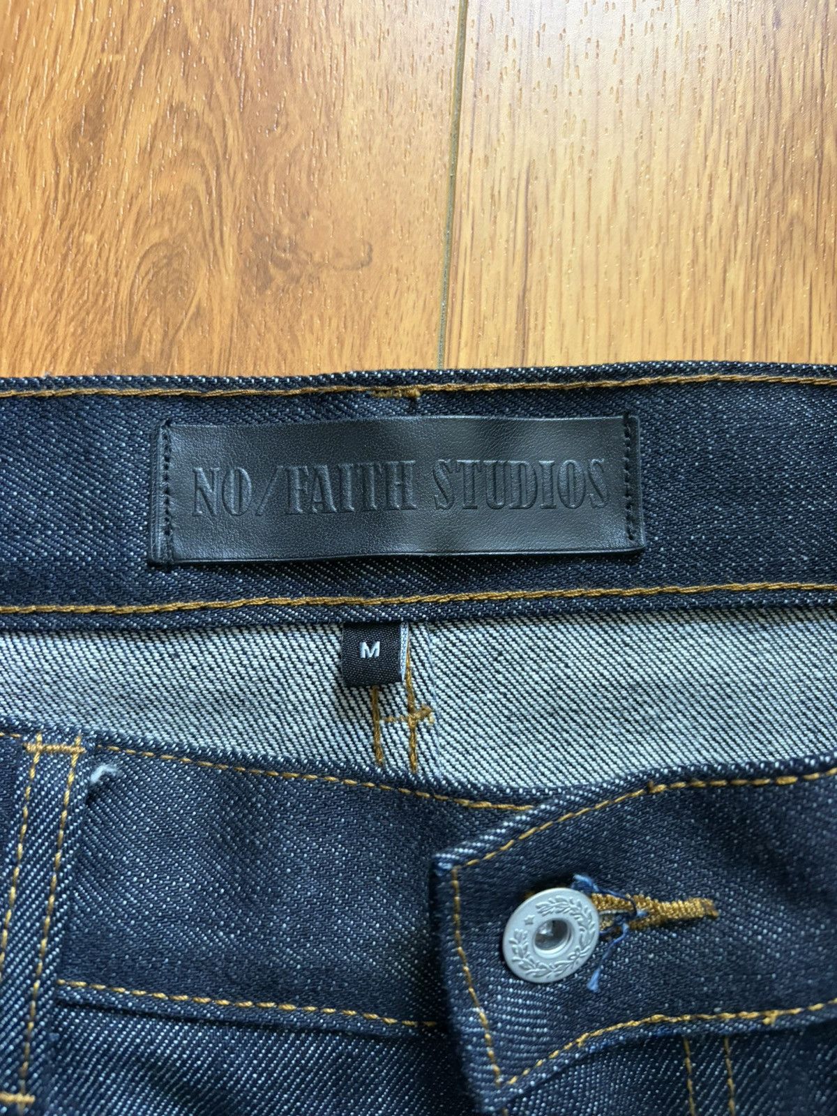 No Faith Studios No faith studios baggy japanese loose fit raw denim Size US 35 - 3 Thumbnail